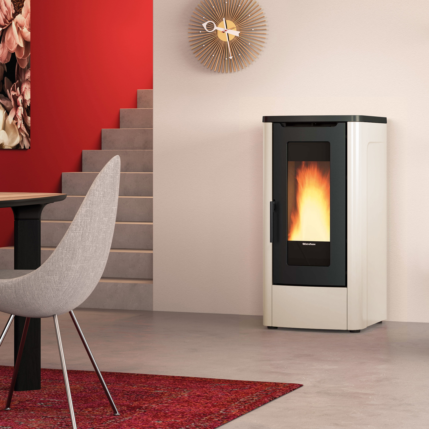 Extraflame Dahiana Plus VFS poêle à granulés acier ivoire