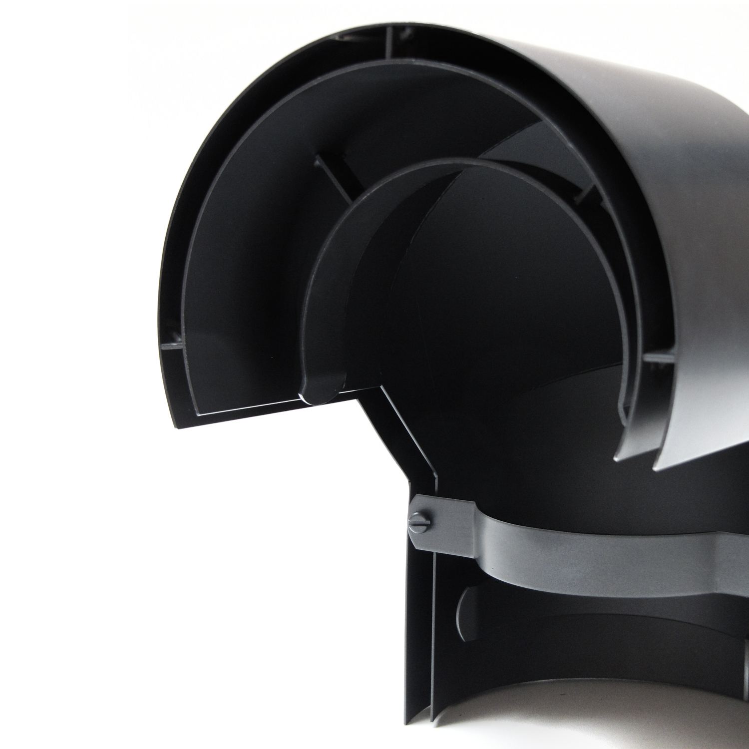 Coude de conduit de fumée / Tuyau de poêle 130mm - Écran thermique double 90° noir