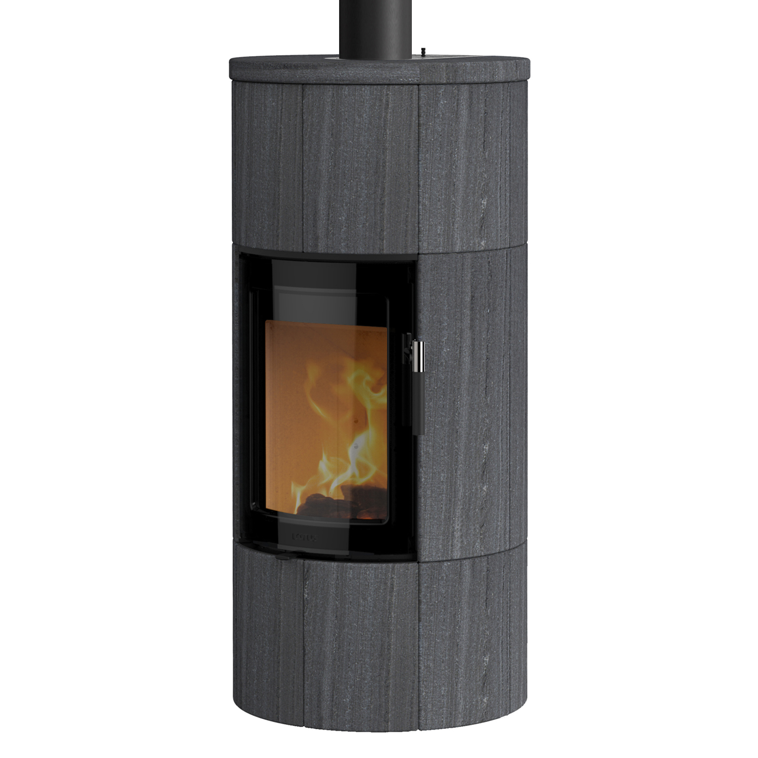 Poêle à bois Lotus Maestro 1 Indian Night, porte Magic, évacuation des fumées par le haut