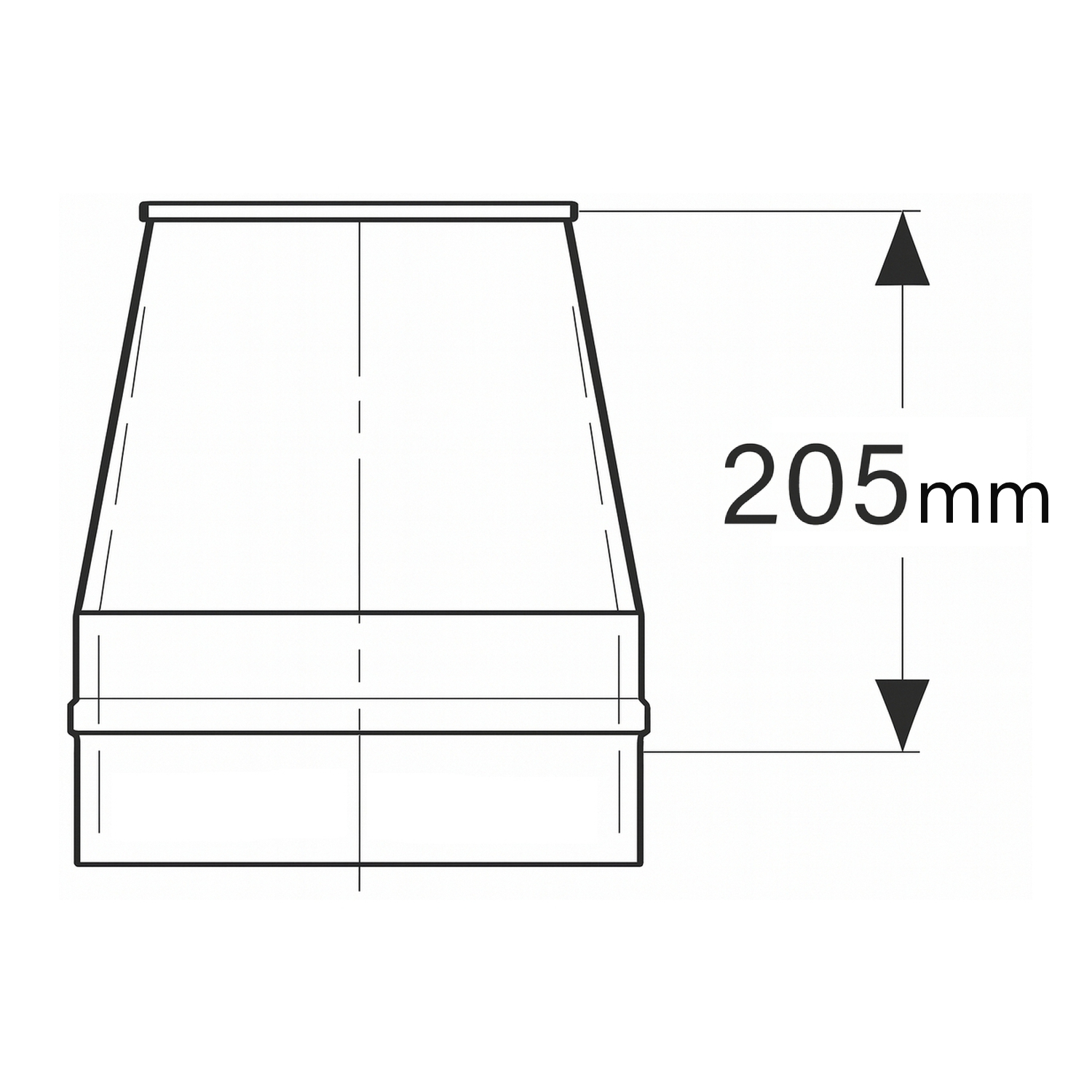 Schiedel ICS terminaison de conduit Ø130 mm double paroi brillante
