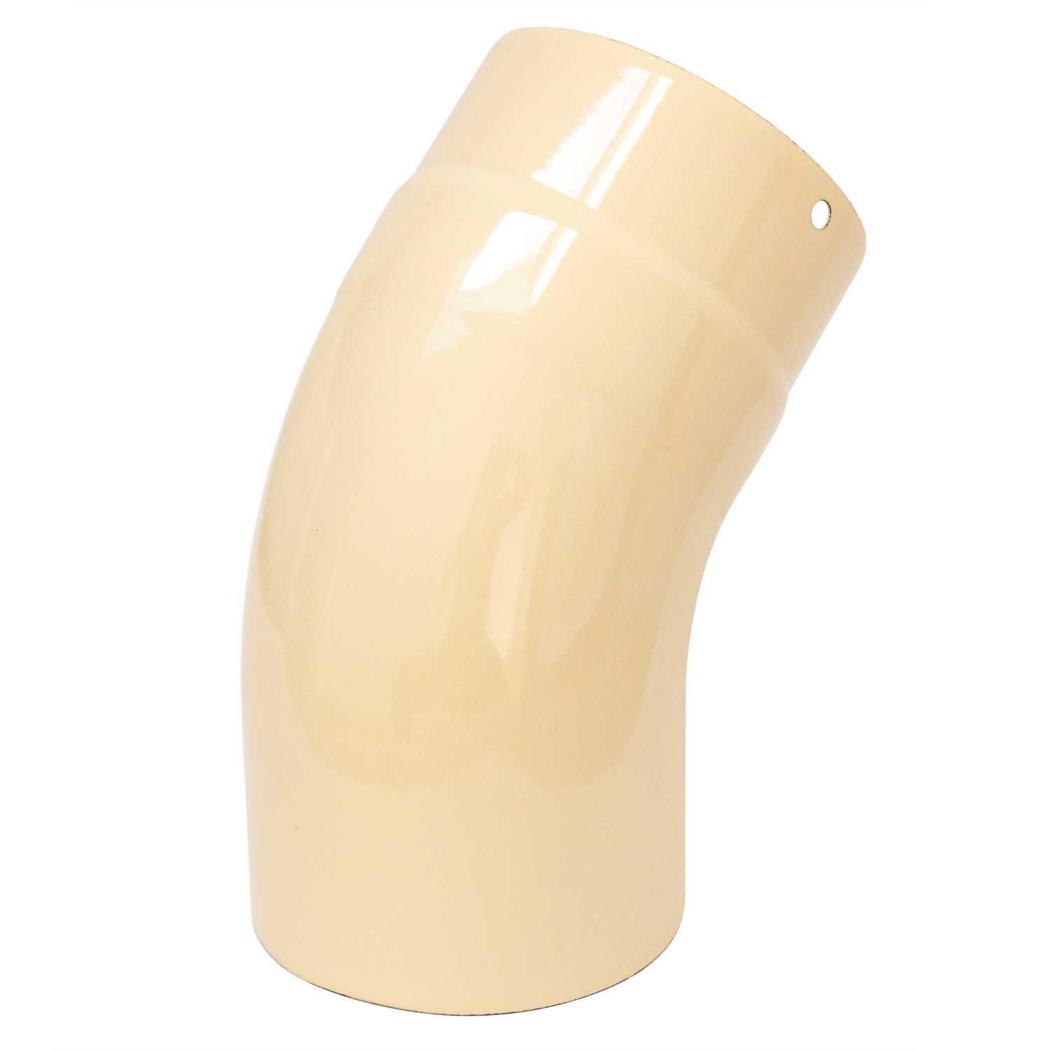 Coude de conduit de fumée / Coude de tuyau de poêle émaillé 120 mm - Coude lisse 45° Ivoire