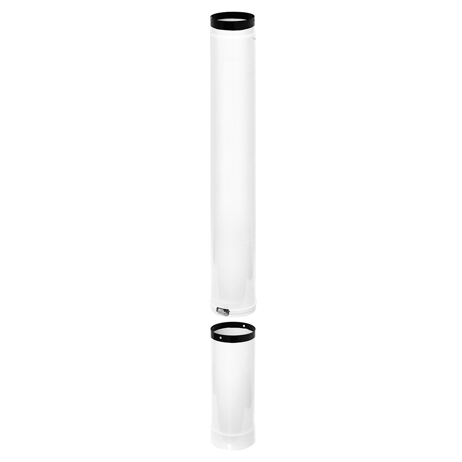Tube de fumée / Tuyau de poêle émaillé 150 mm - Longueur 1000 mm Tube télescopique blanc