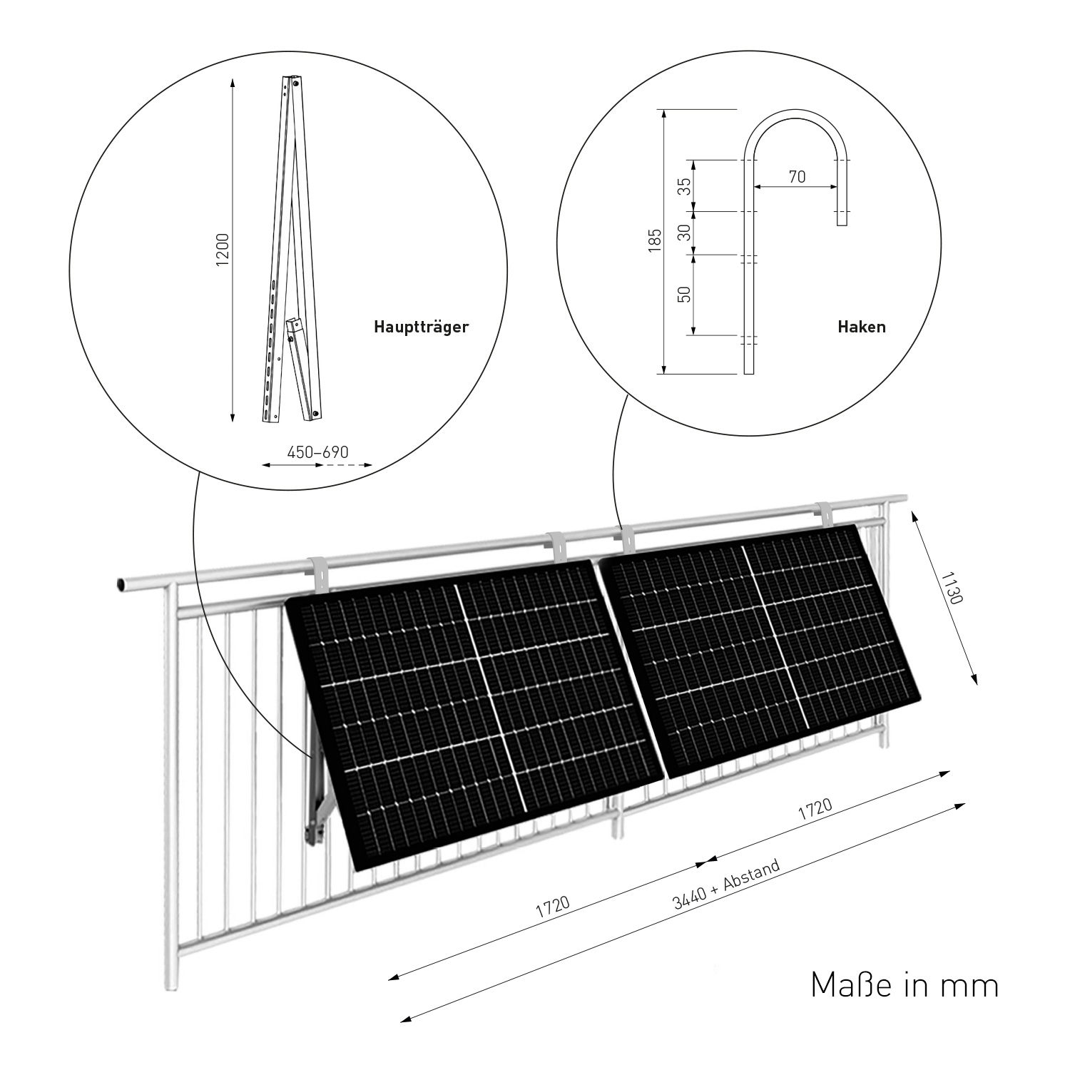 Kit complet de centrale solaire de balcon 600/800 W avec support