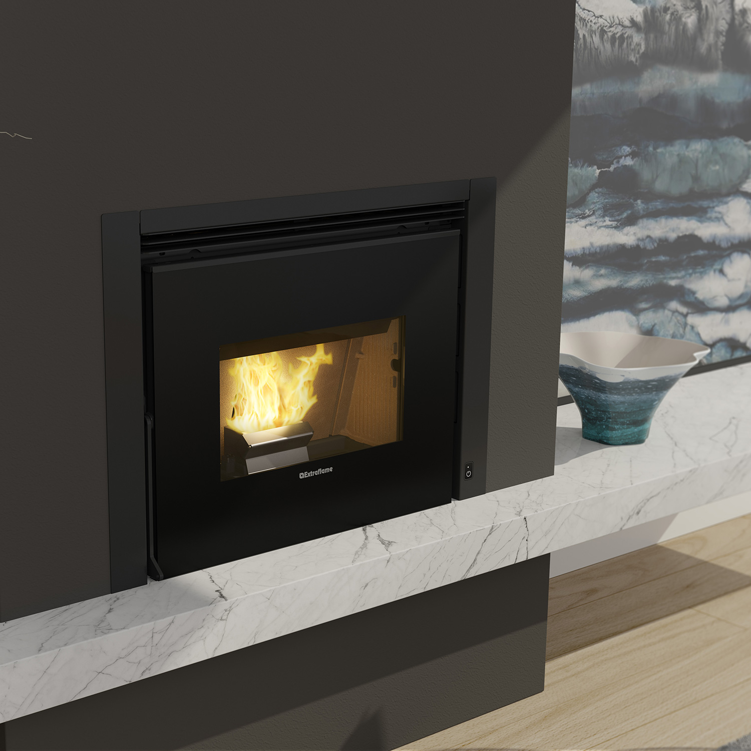 Extraflame Comfort P70 Air Plus insert à granulés acier noir