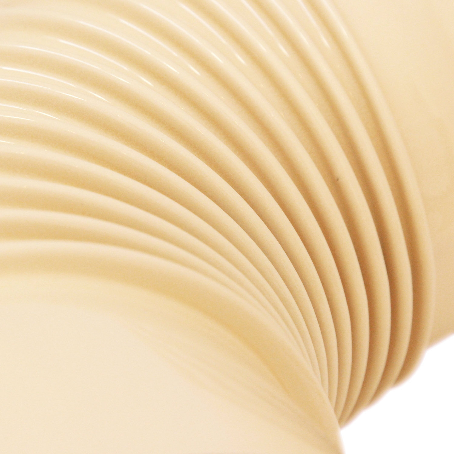 Coude de conduit de fumée / Coude de tuyau de poêle émaillé 130 mm - Coude à 90° nervuré ivoire