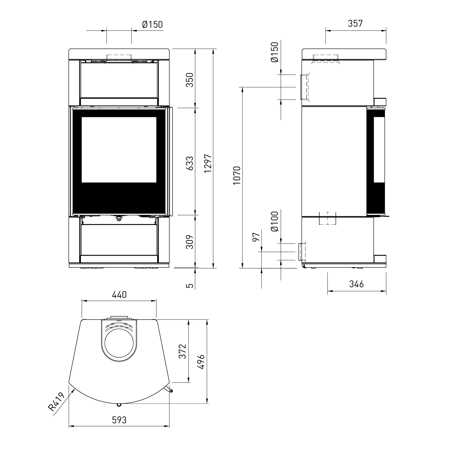 Spartherm Moro RLU Poêle à bois en pierre de sable Sahara + 1 m³ de bois de chauffage gratuit