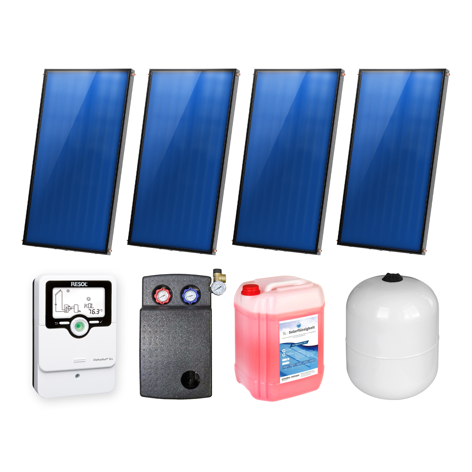 8,04 m² Ensemble de capteurs solaires plats Sunex 3 4x Basicx 2.0 4C