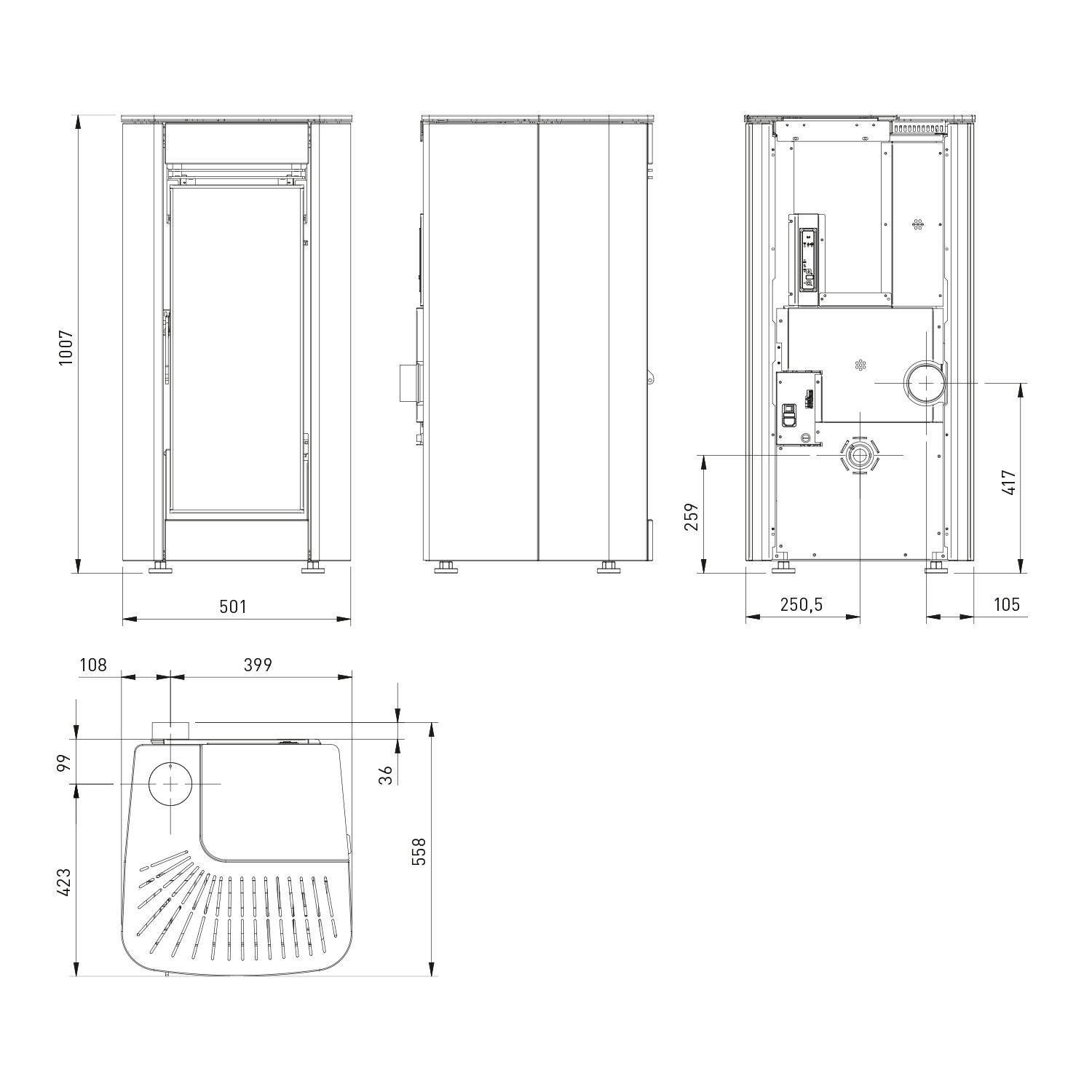 Extraflame Evolution Line Ilary poêle à granulés acier blanc