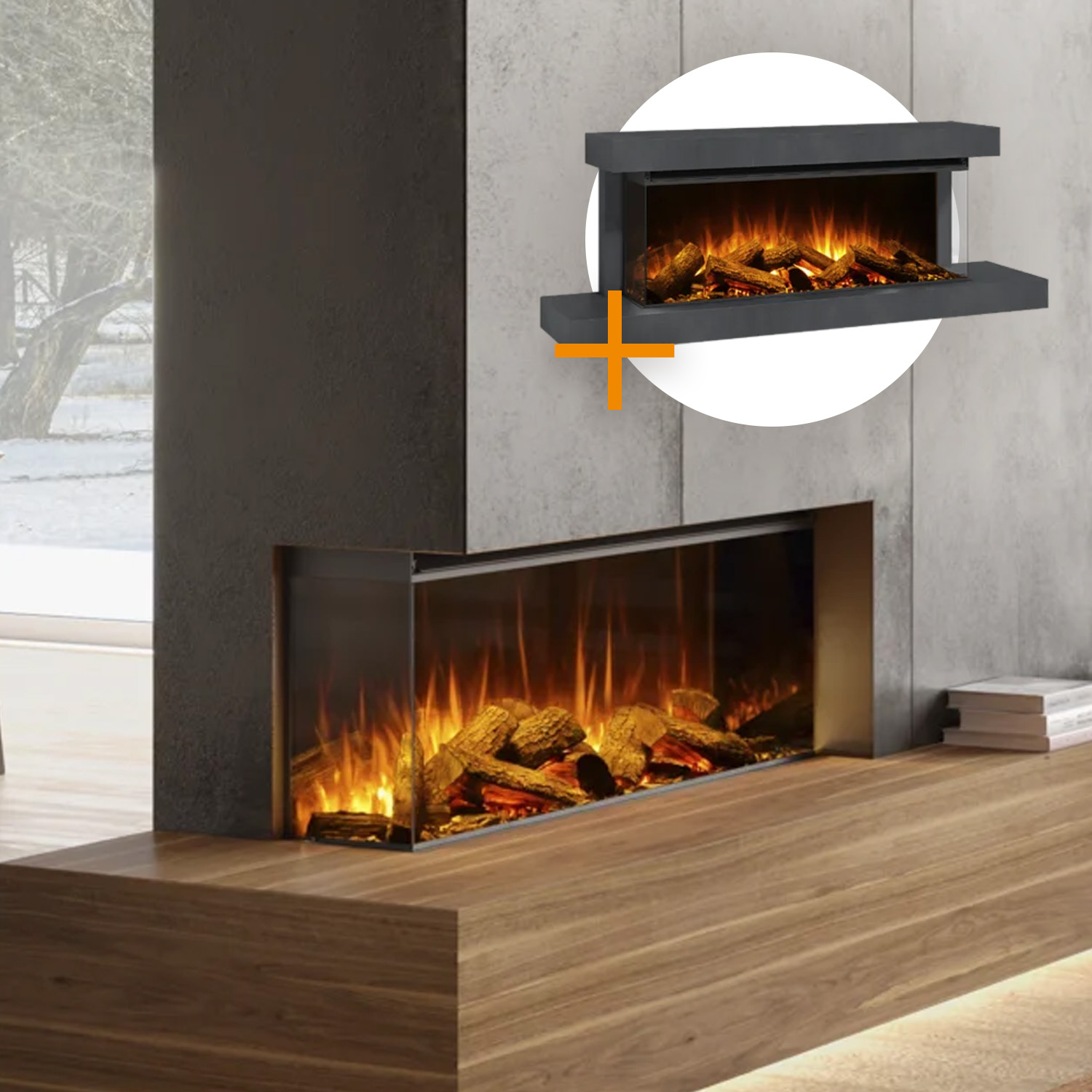 La Nordica Lumen 1200 Cheminée électrique LED anthracite