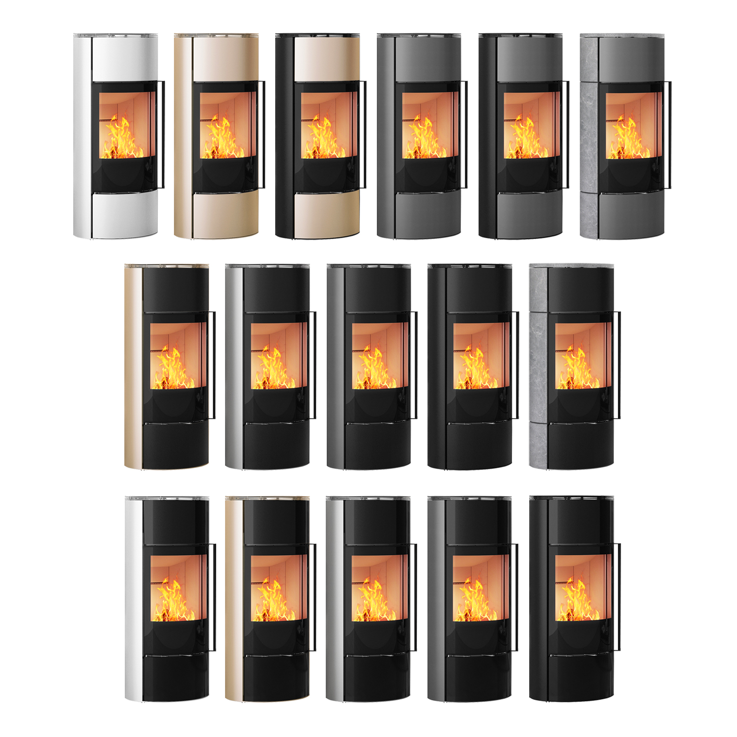 Spartherm Senso M H2O poêle à bois avec échangeur d'eau Verre / Perle