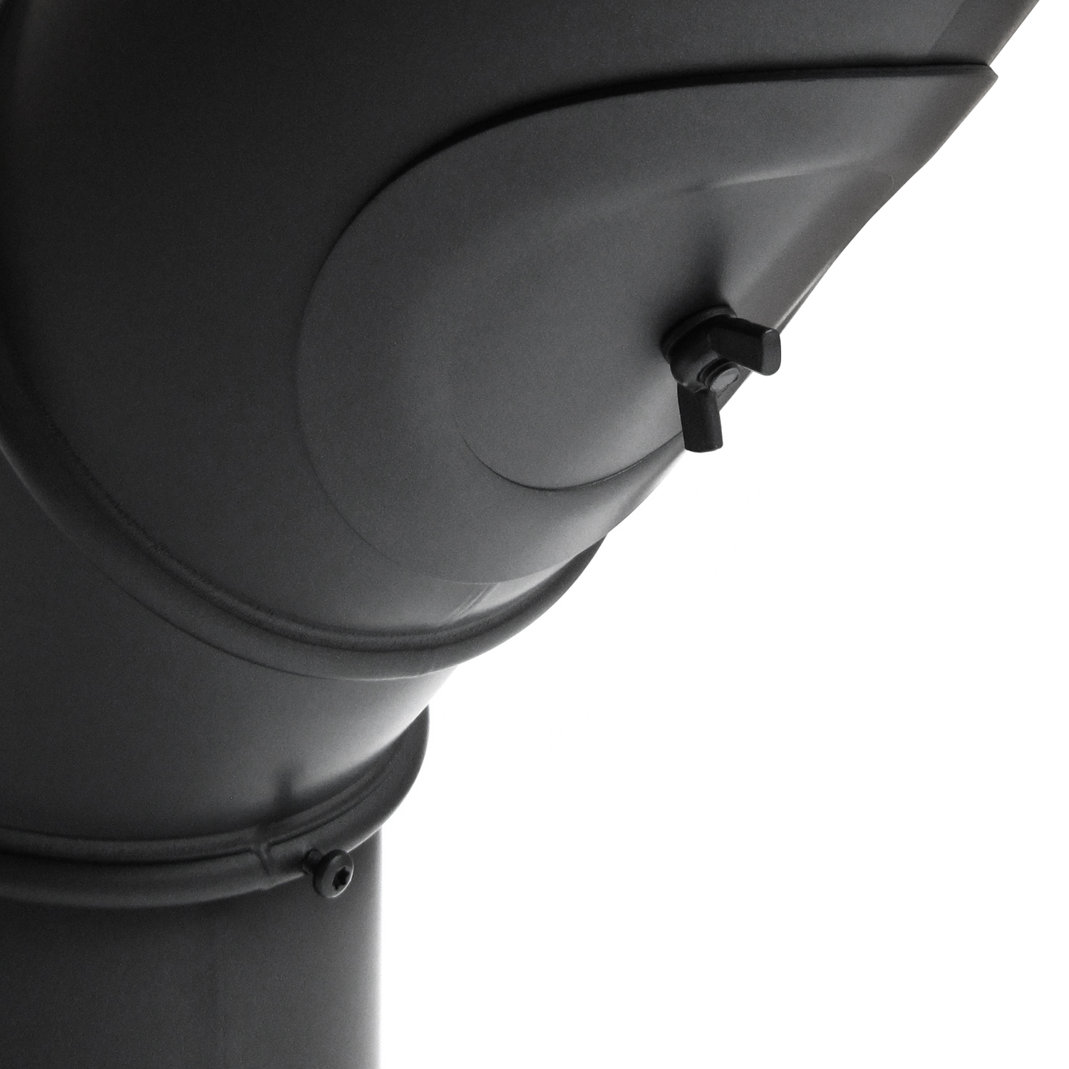Raik Basic coude multiple 120 mm noir avec porte – 4 pièces pour tuyau de fumée / conduit de fumée