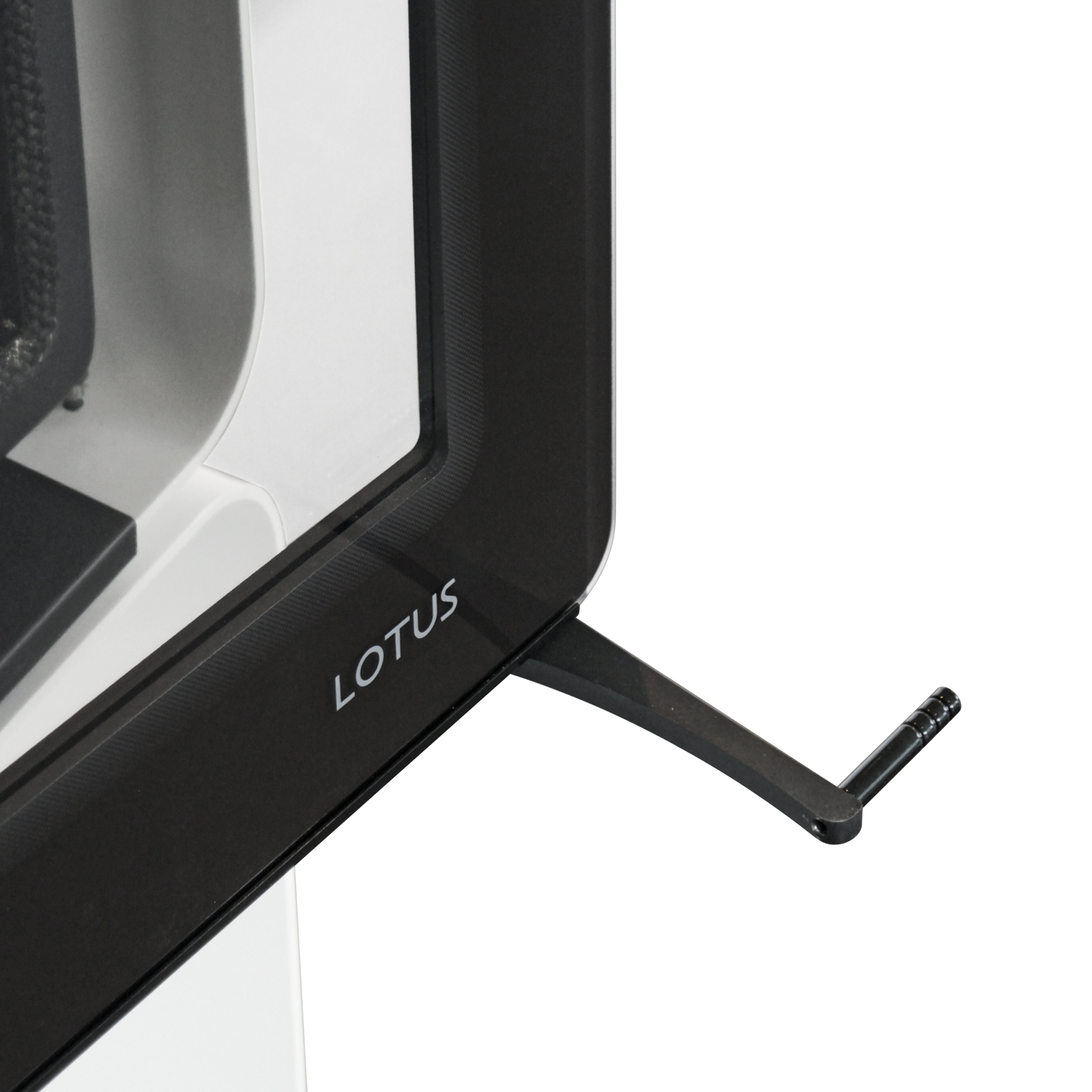 Poêle à bois Lotus Living Cube Alpin White, évacuation des fumées à l'arrière