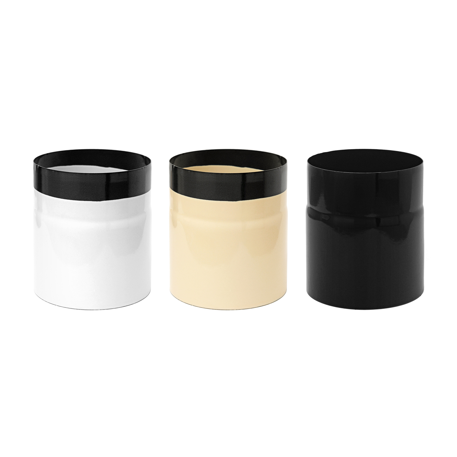 Tube de fumée / Tuyau de poêle émaillé 130mm - 150mm Noir