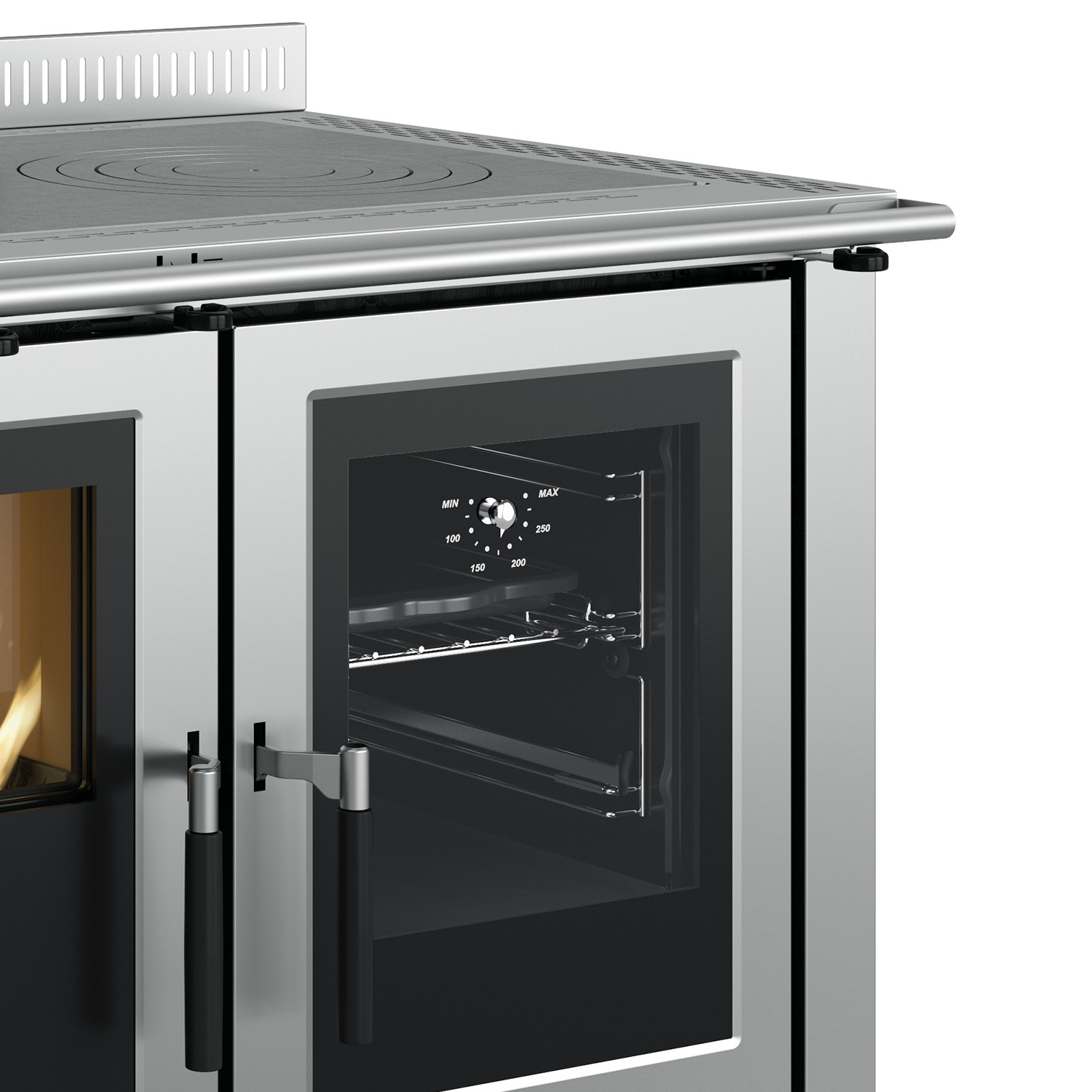 La cuisinière à bois La Nordica Venezia en acier inoxydable