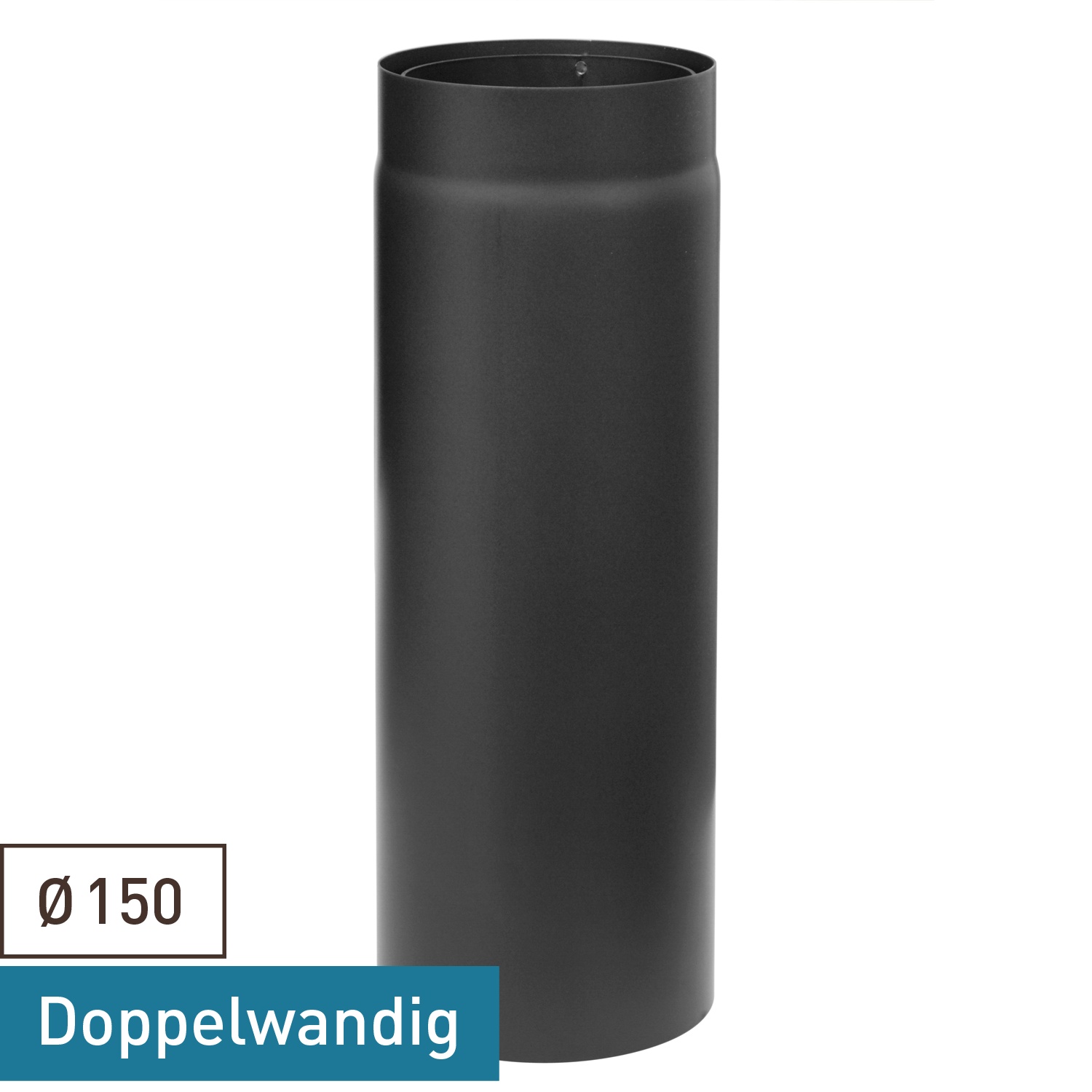 Raik Izoker élément de longueur 150mm noir double paroi L: 500mm pour tuyau de fumée / conduit de fumée