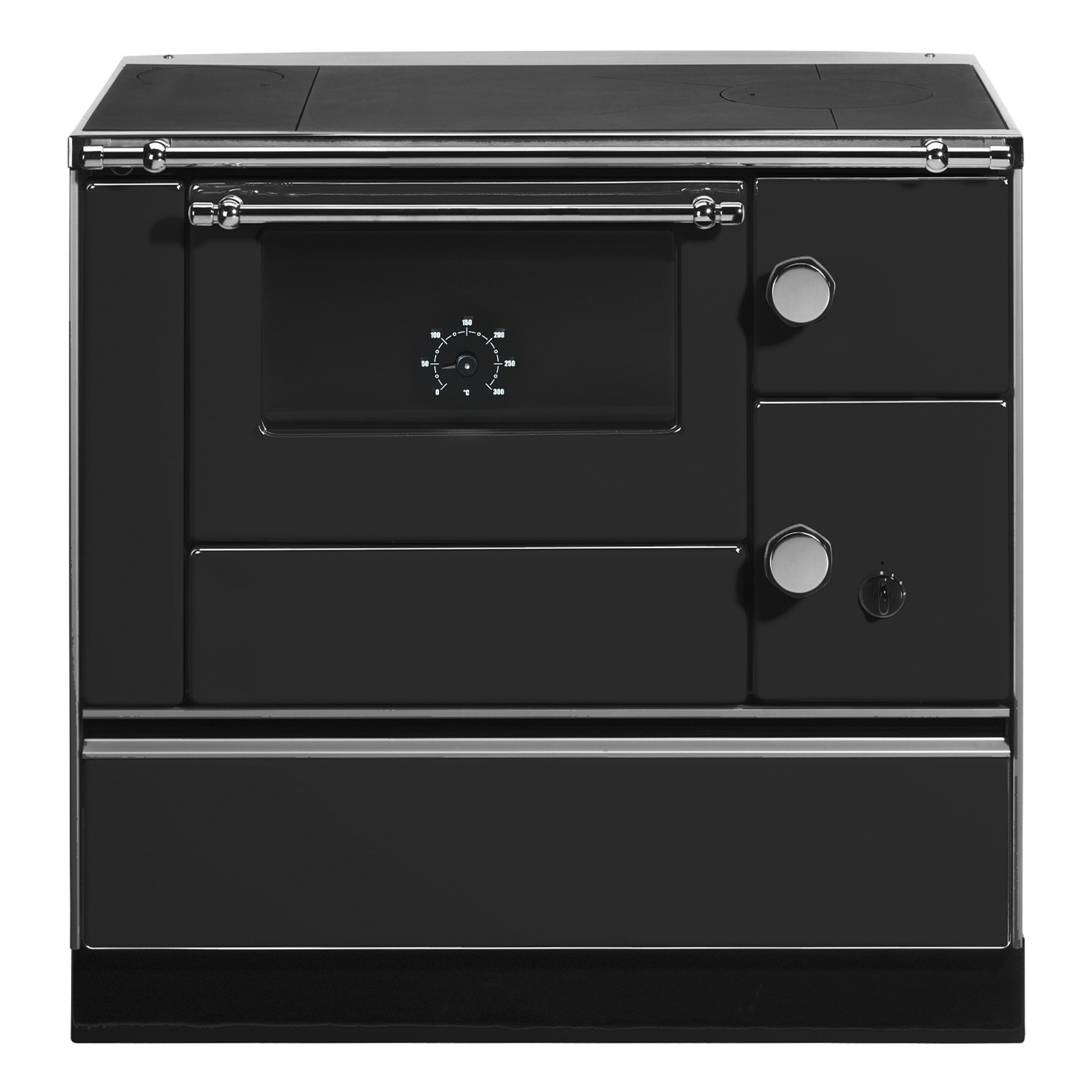 Wamsler K 176 A 90 Poêle de cuisine en acier noir, compartiment de cuisson à gauche.