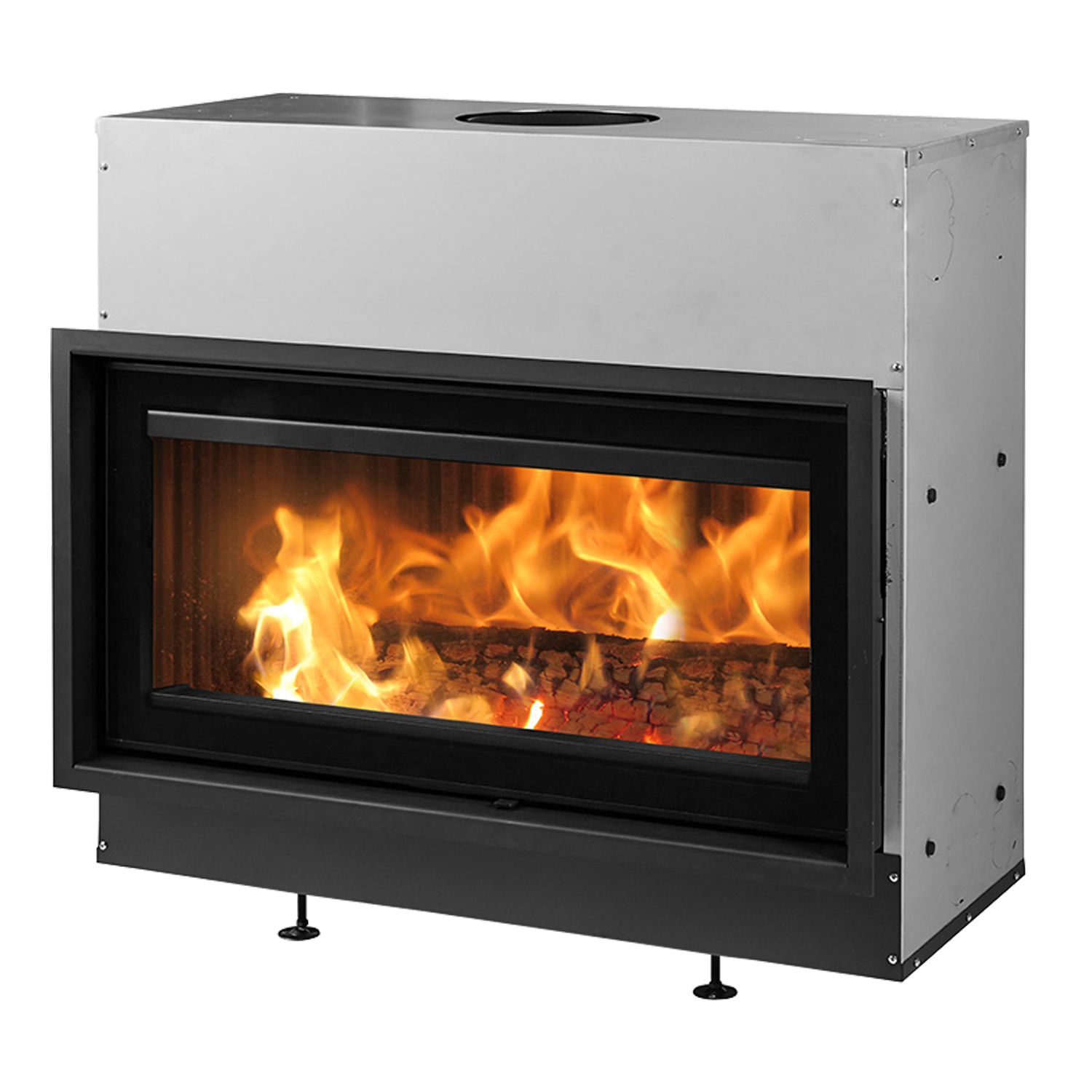 Dovre Vista 901C/V2 insert de cheminée à bois avec lamelles en fonte dans le foyer