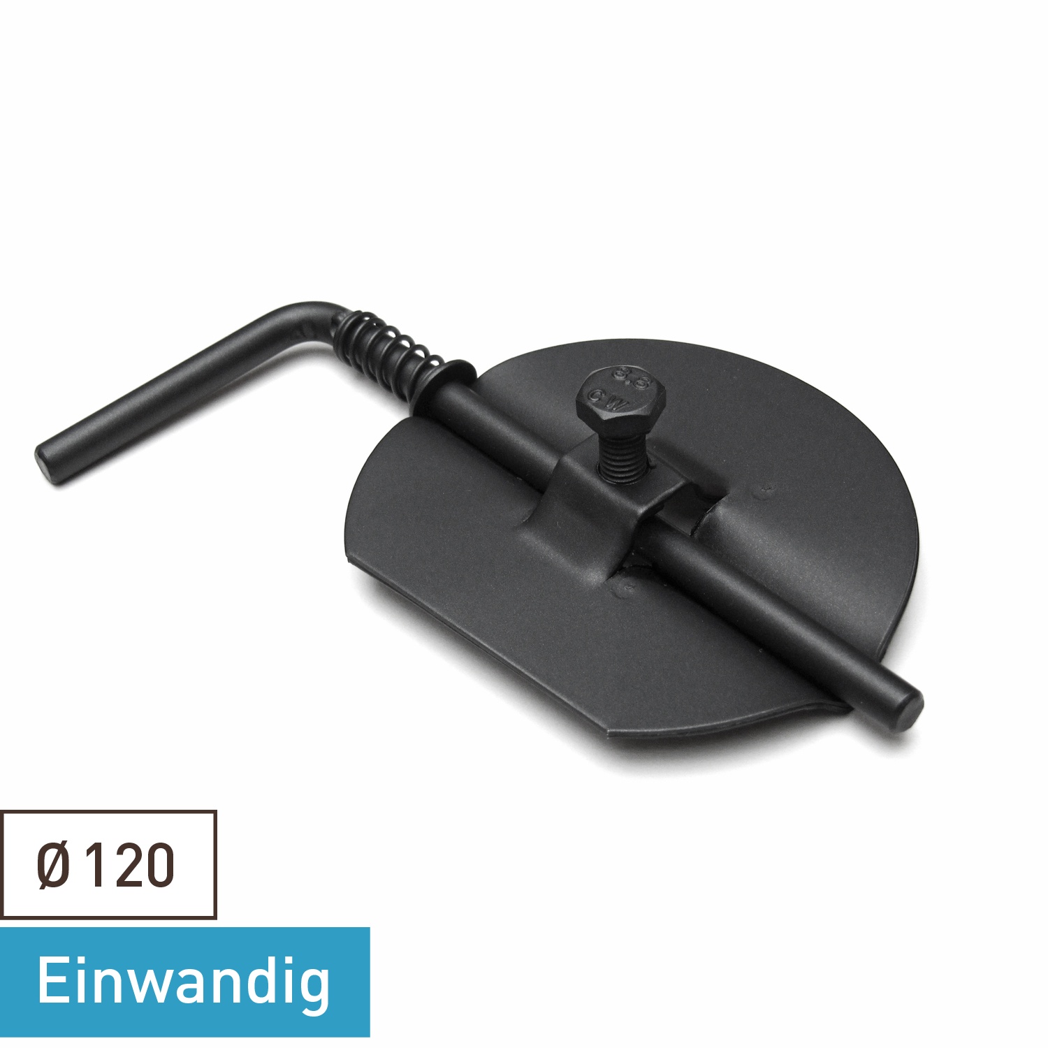 Raik Basic modérateur de tirage 120mm noir pour tuyau de fumée / conduit de fumée