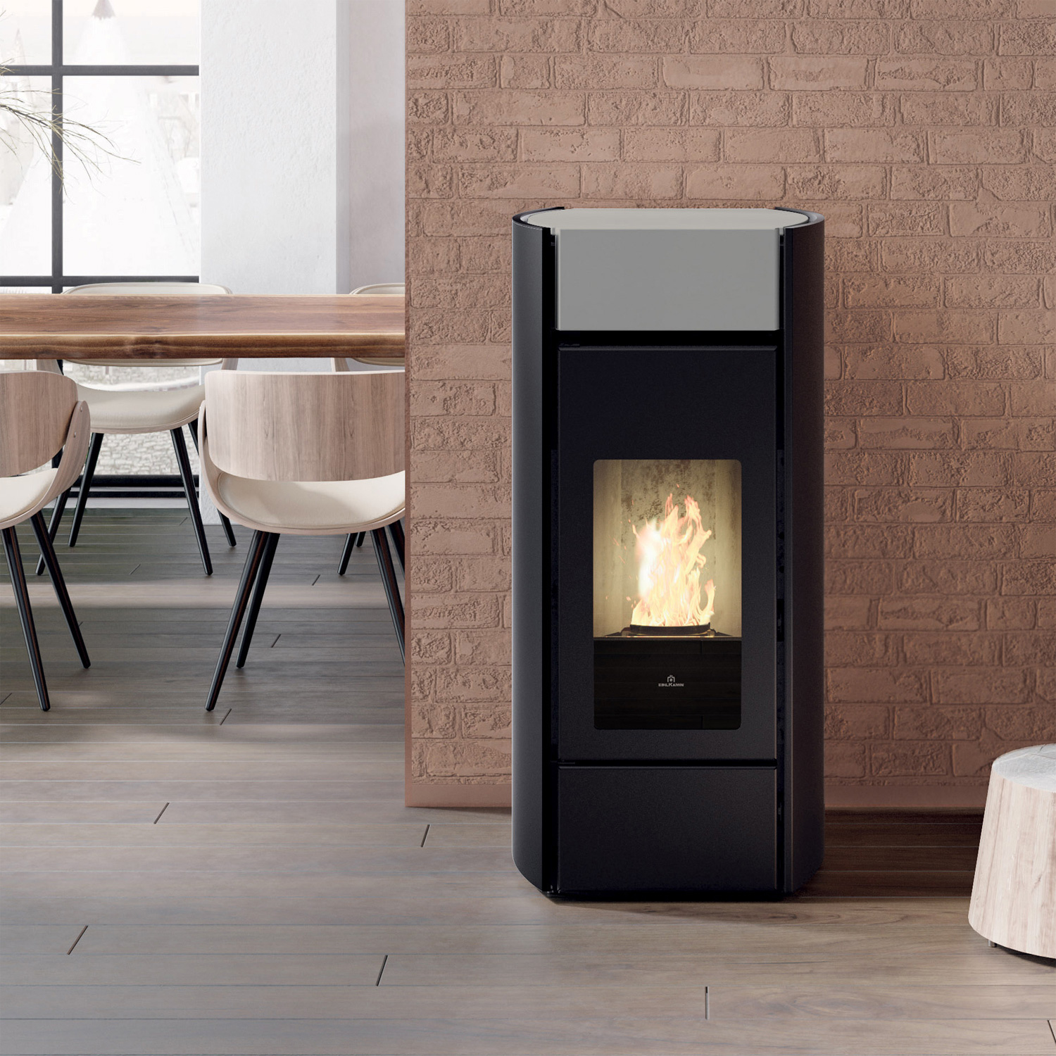 Edilkamin Myrna H15 Evo poêle à granulés hydro céramique gris clair
