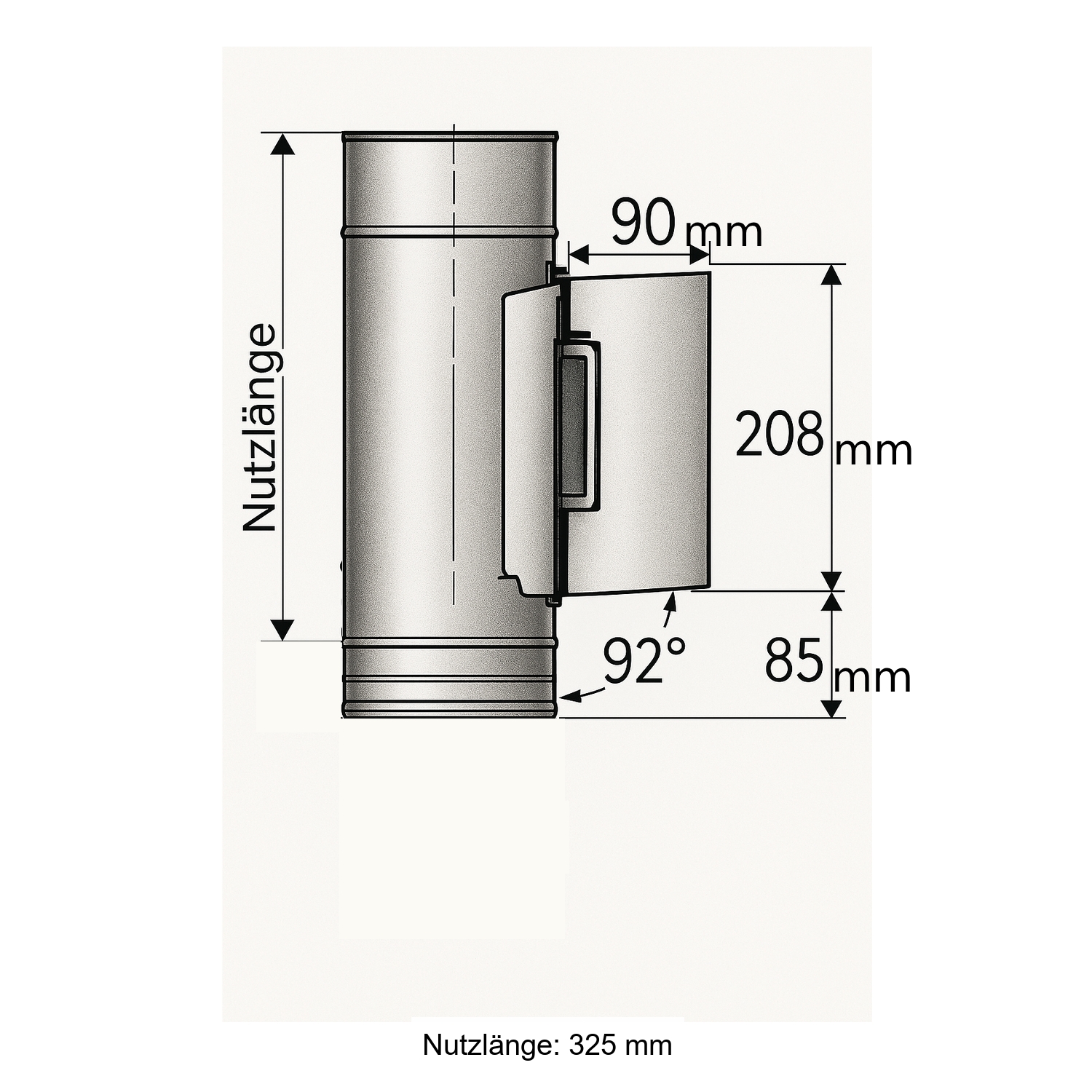 Schiedel PRIMA PLUS raccord de porte de nettoyage angulaire Ø113 mm avec siphon à condensats simple paroi mat