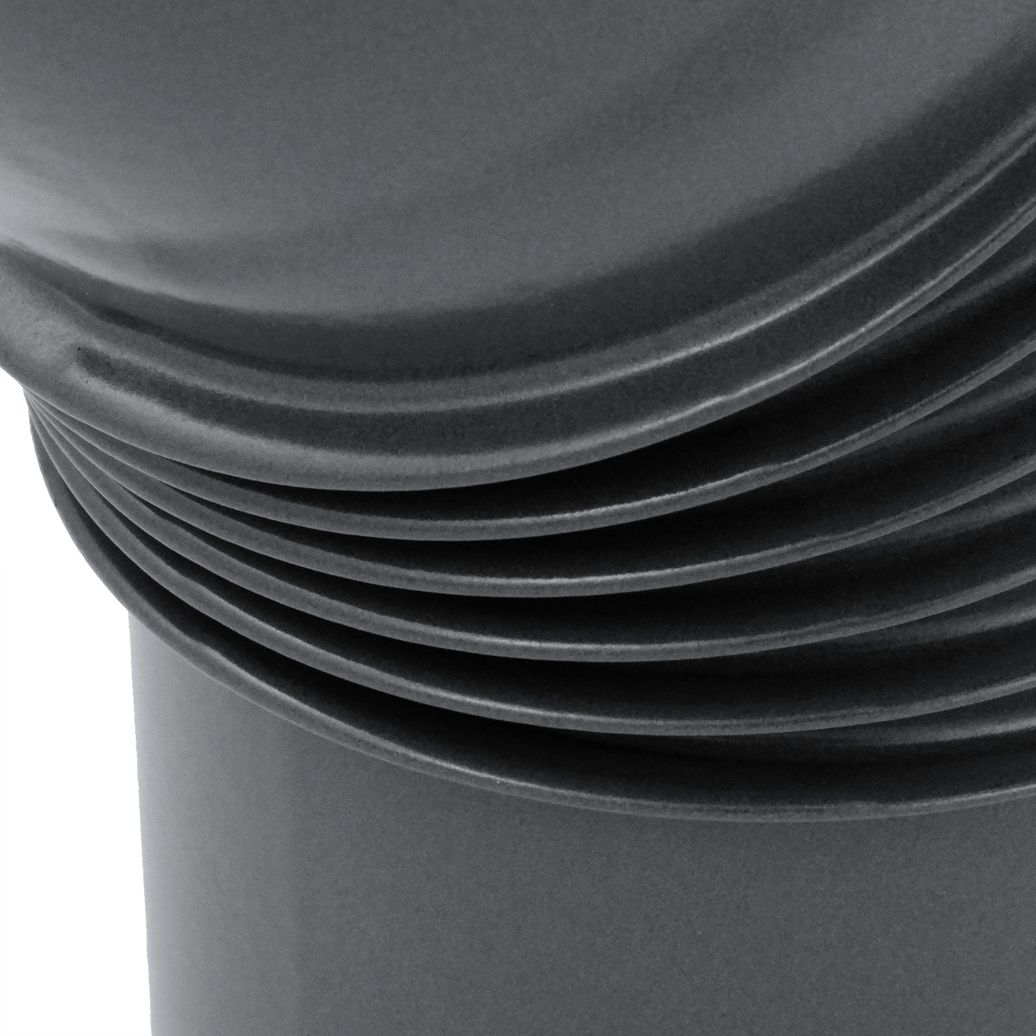 Coude de conduit de fumée / Coude de tuyau de poêle émaillé 150 mm - Coude à 45° nervuré gris