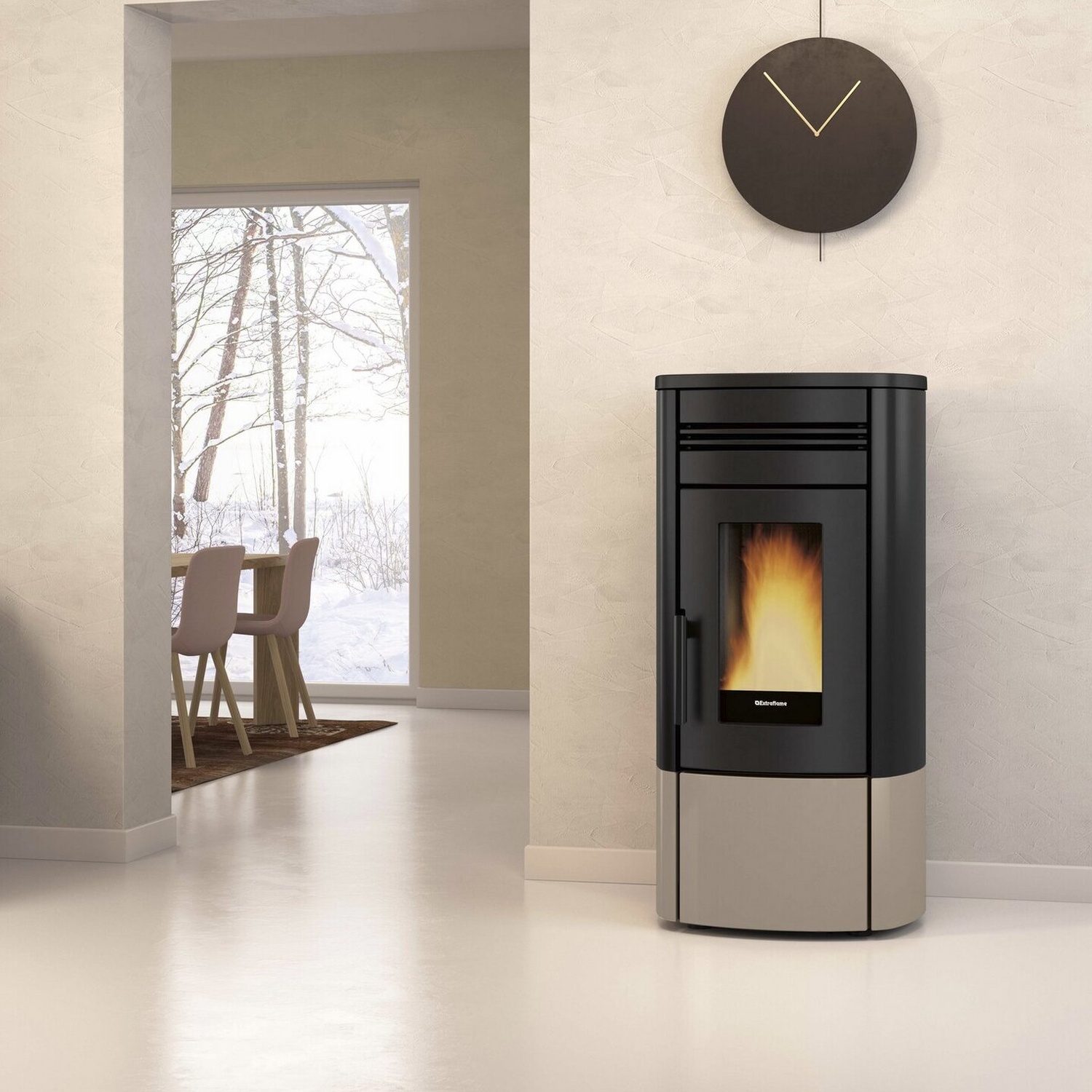Extraflame NORIS PLUS - Taupe Mat poêle à granulés EVOLUTION LINE