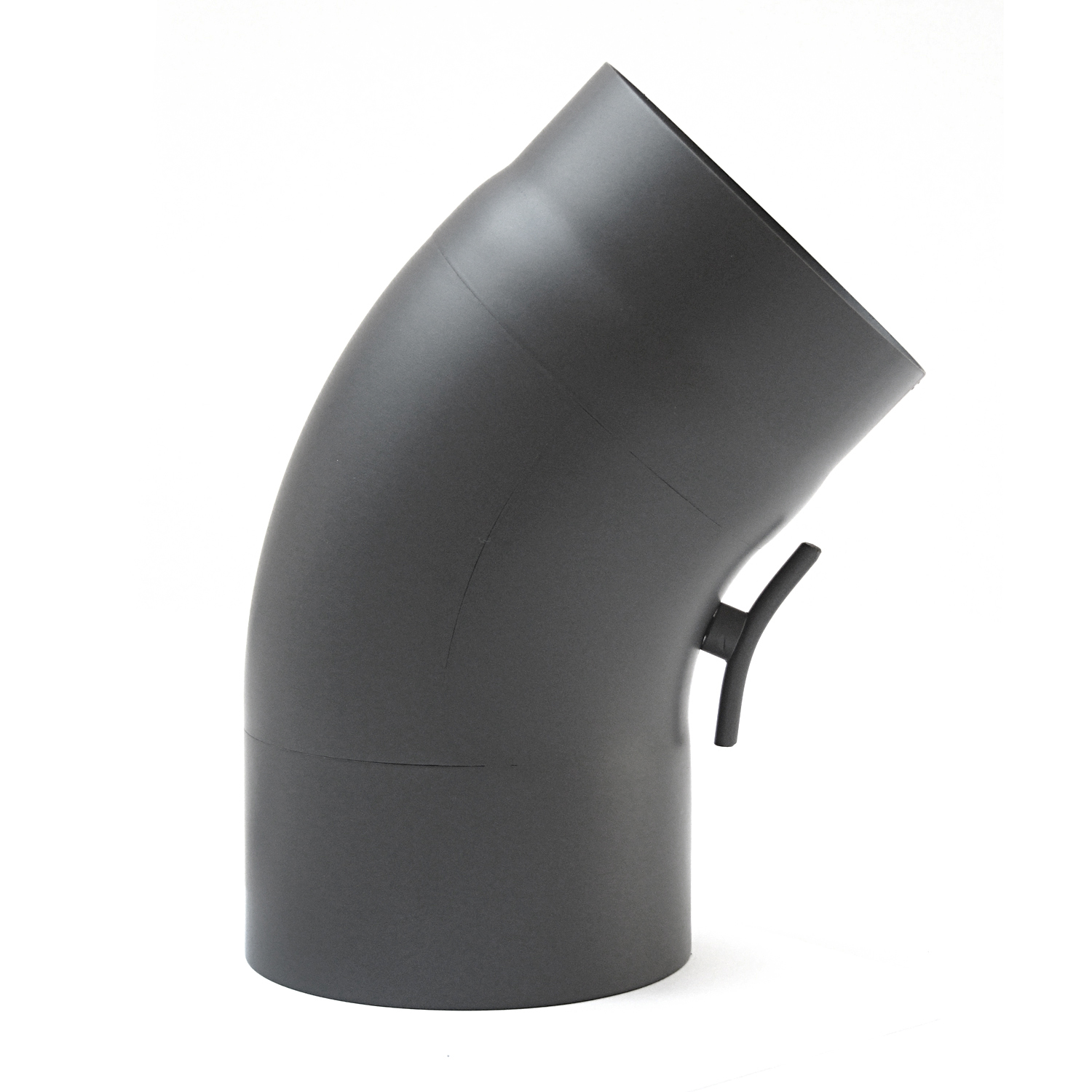 Coude de conduit de fumée Raik / Tuyau de poêle 150 mm - 45° tiré gris fonte