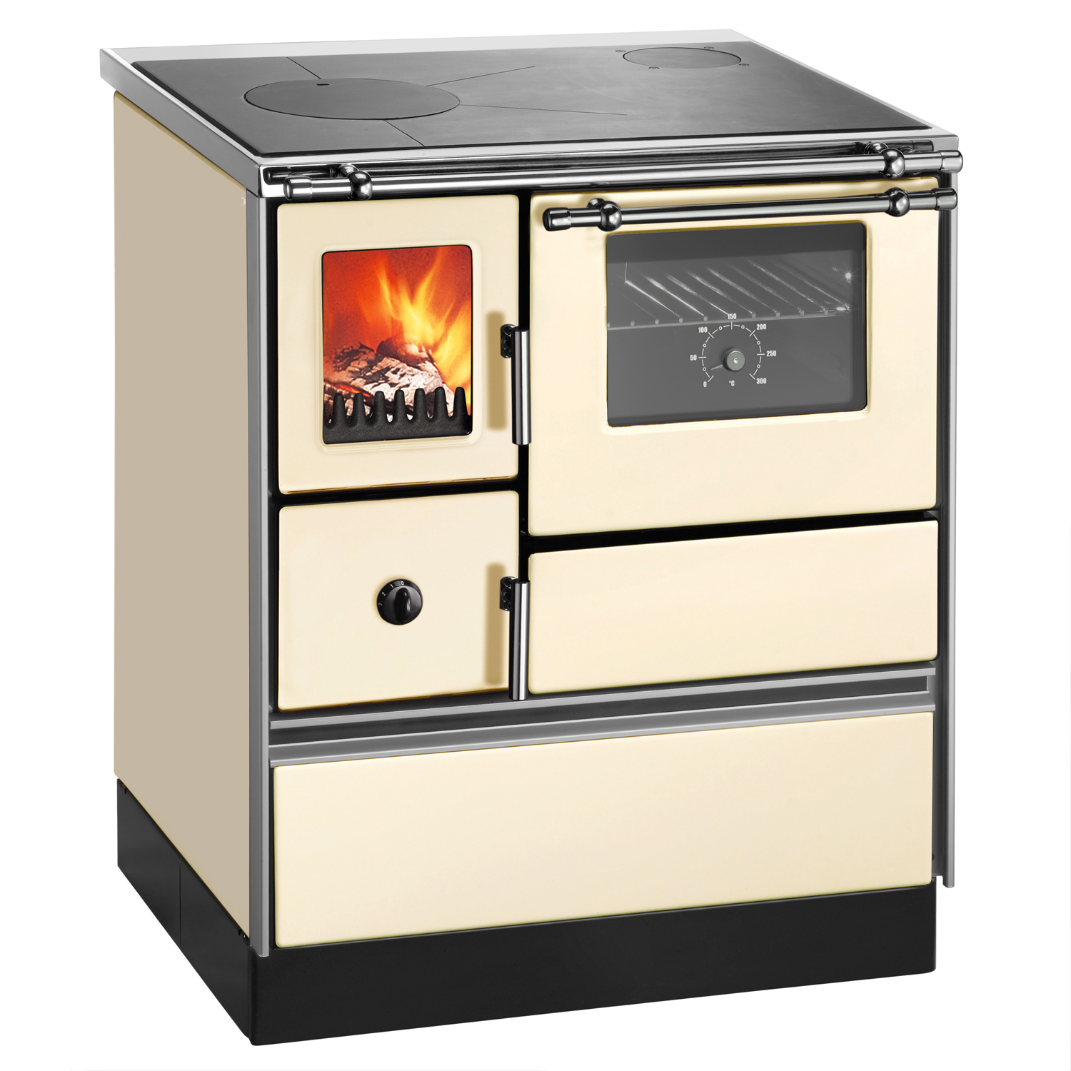 Westminster K76F-70 cuisinière à bois acier ivoire, droite