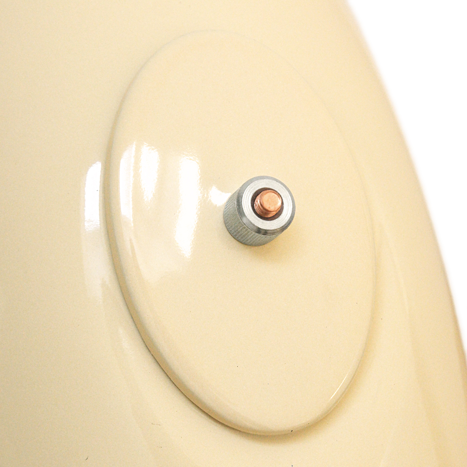 Coude de conduit de fumée / Coude de tuyau de poêle émaillé 130 mm - Coude 90° lisse ivoire avec ouverture de nettoyage
