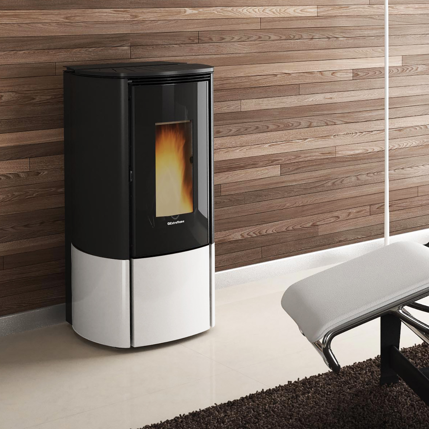 Extraflame Evolution Line Katia 11 poêle à granulés acier blanc