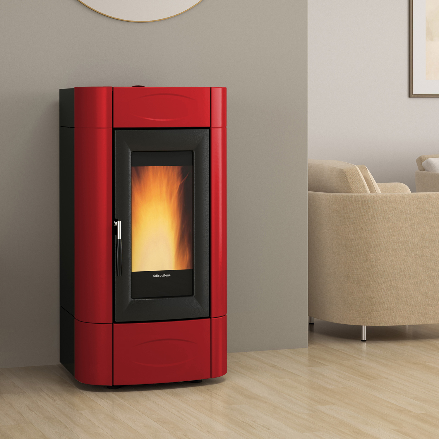Extraflame Evolution Line Isidora Idro H16 poêle à granulés bouilleur Bordeaux