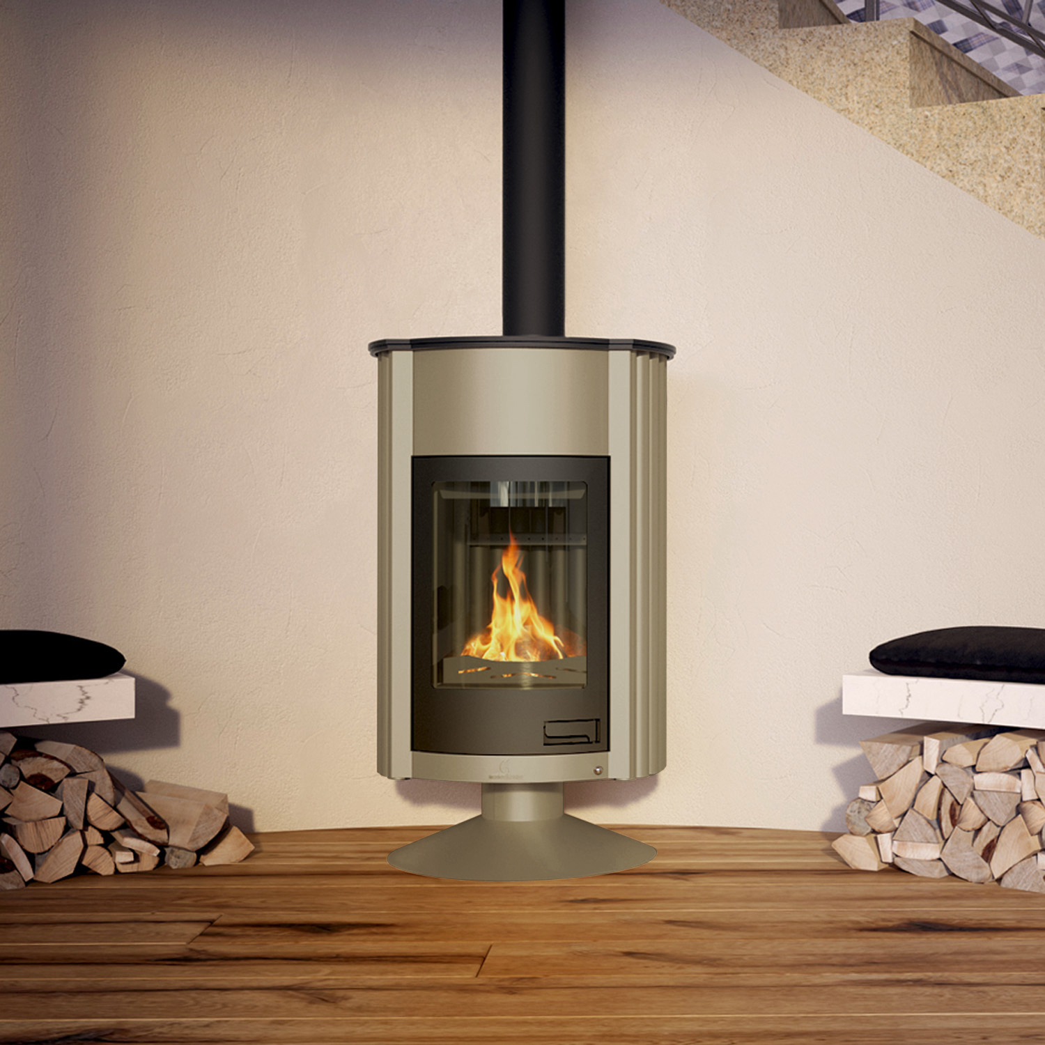 Poêle à air chaud Masterflamme Grande II Olive