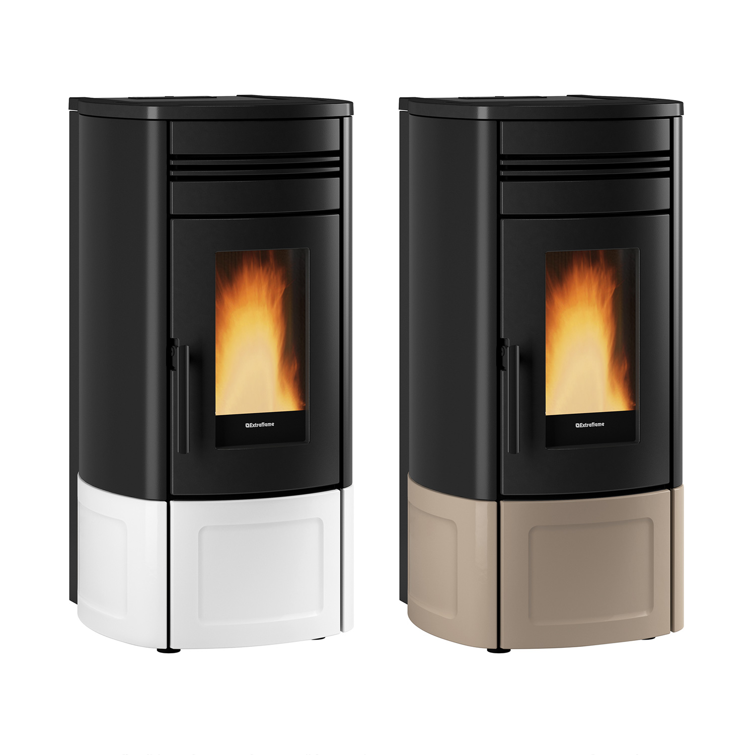 Extraflame Evolution Line Noris Lux poêle à granulés acier majolique blanc