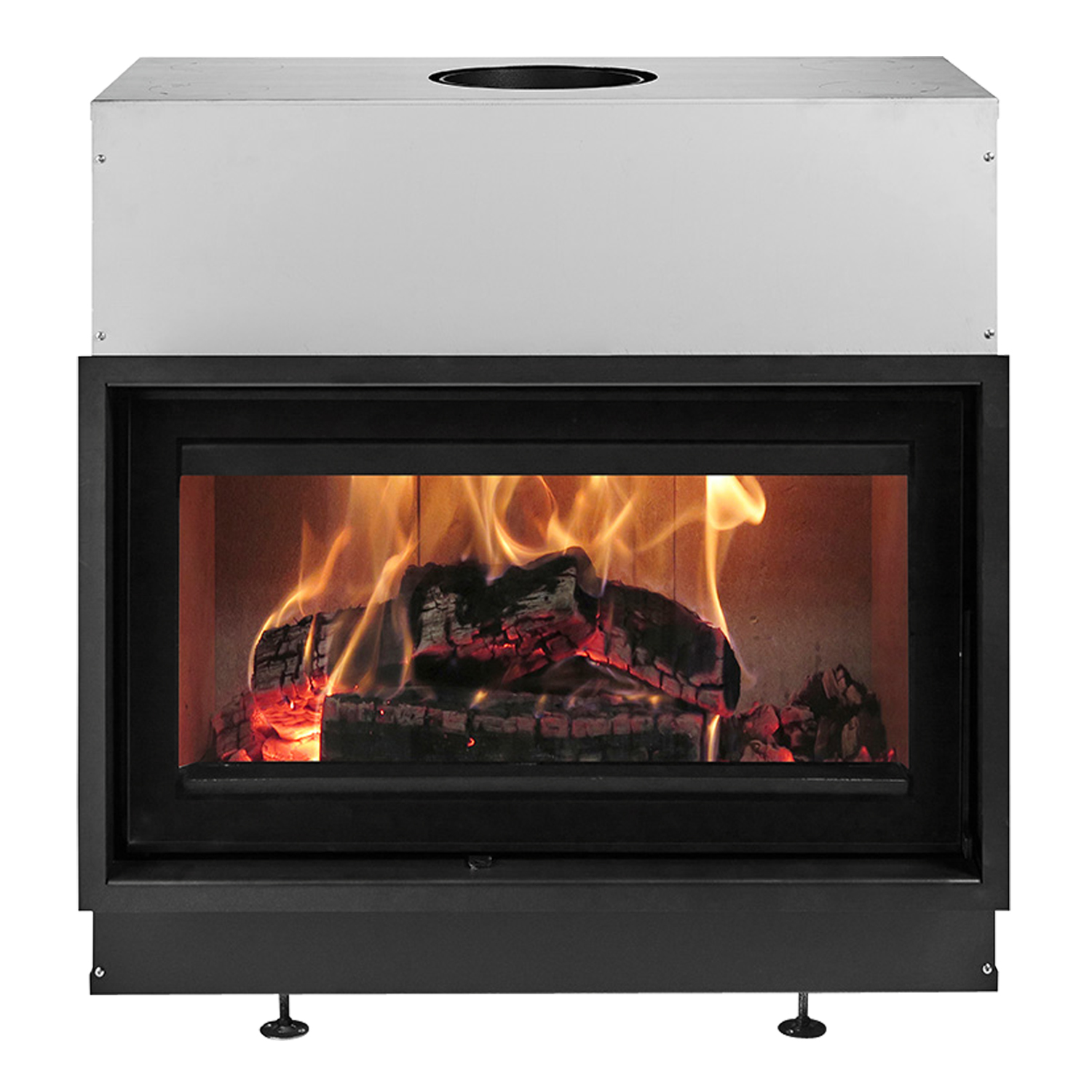 Dovre Vista 802C/V2 insert de cheminée à bois avec plaques de vermiculite dans le foyer
