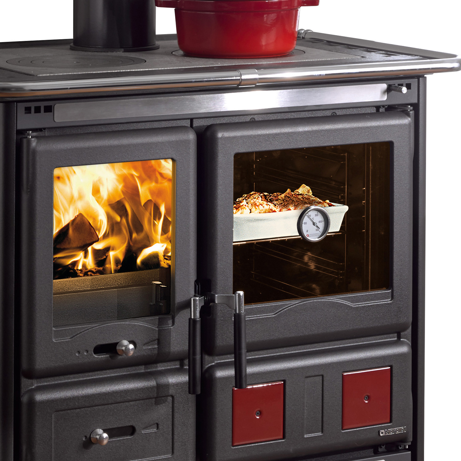 La Nordica Rosa L 16 cuisinière à bois acier anthracite-noir