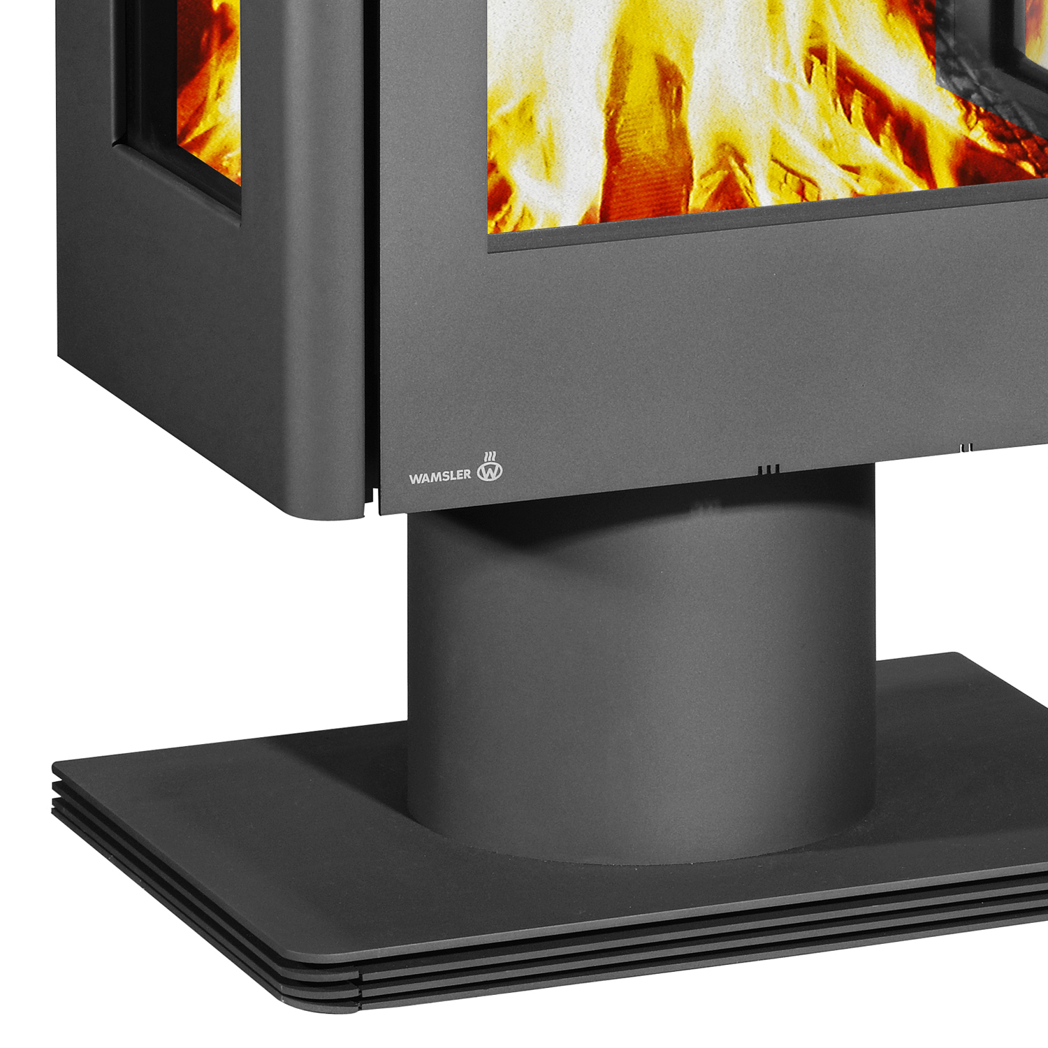 Poêle à bois Wamsler Trion en acier gris