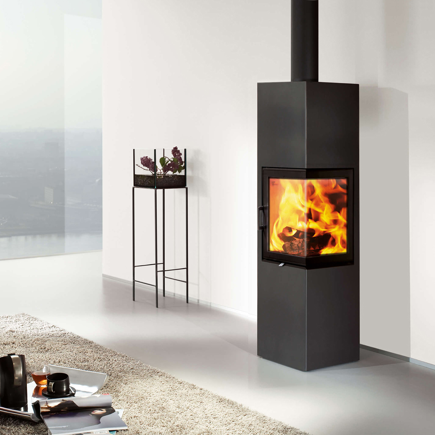 Austroflamm Slim 2.0 Poêle à bois, charnière de porte à droite