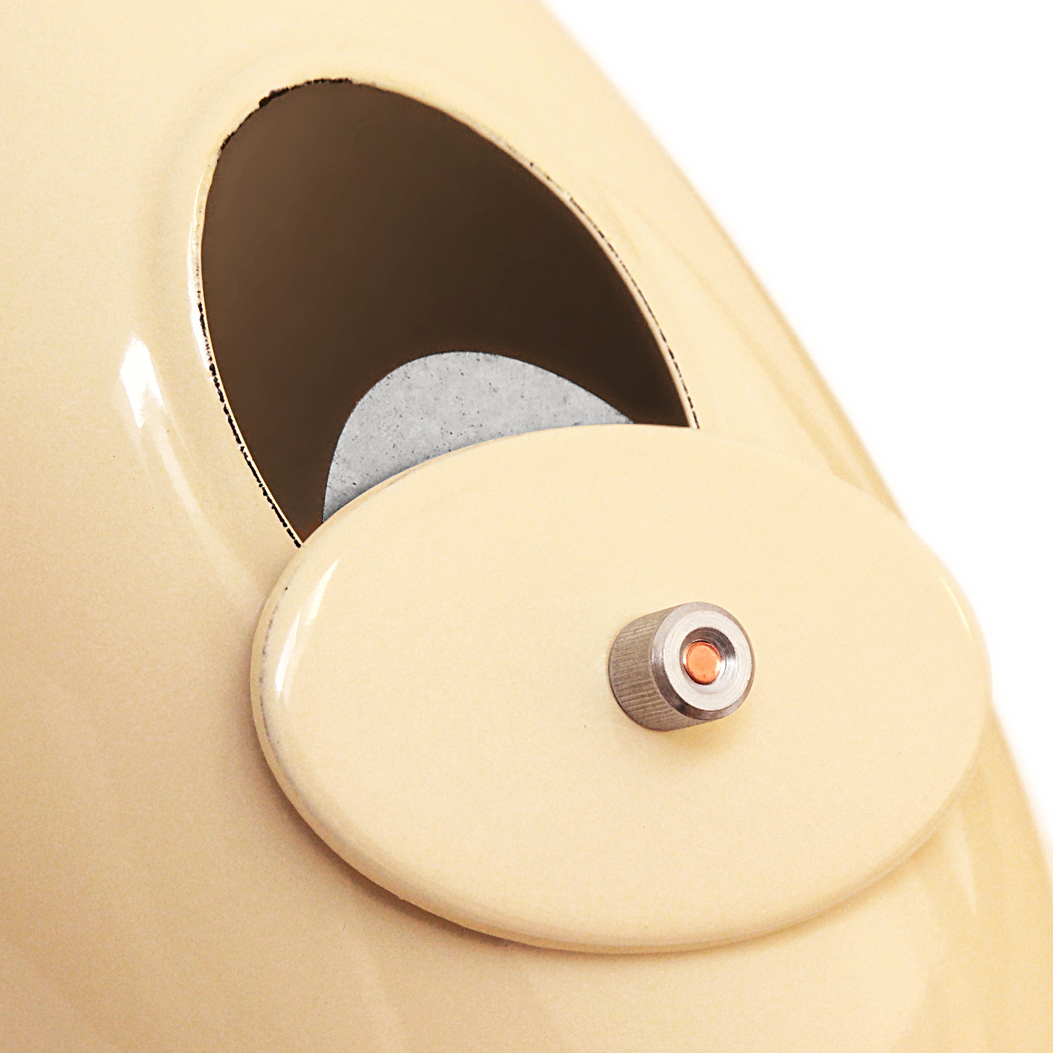 Coude de conduit de fumée Raik / Coude de tuyau de poêle émaillé 150 mm - Coude 90° lisse ivoire avec ouverture de nettoyage