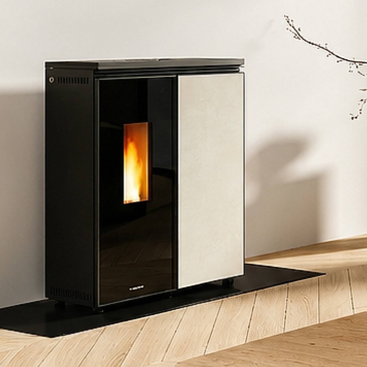 Extraflame Floriana Idro gres ostuni Poêle à pellets – hydraulique avec plaque en grès