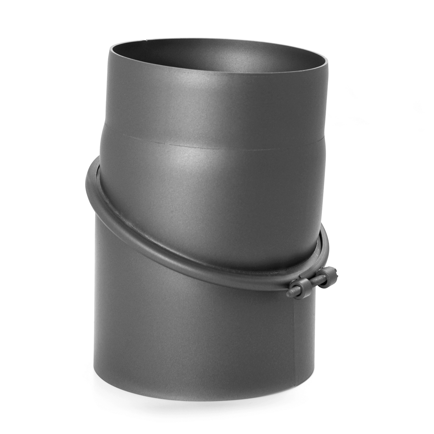Coude de tuyau de fumée Raik / Tuyau de poêle 130 mm - 0° - 45° sans ouverture de nettoyage gris fonte