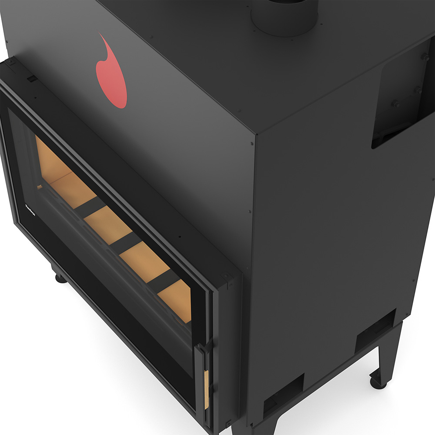 HS Flamingo X15 Insert de cheminée Acier Noir Automatique HS Flamingo X15 Insert de cheminée Acier Noir Automatique
