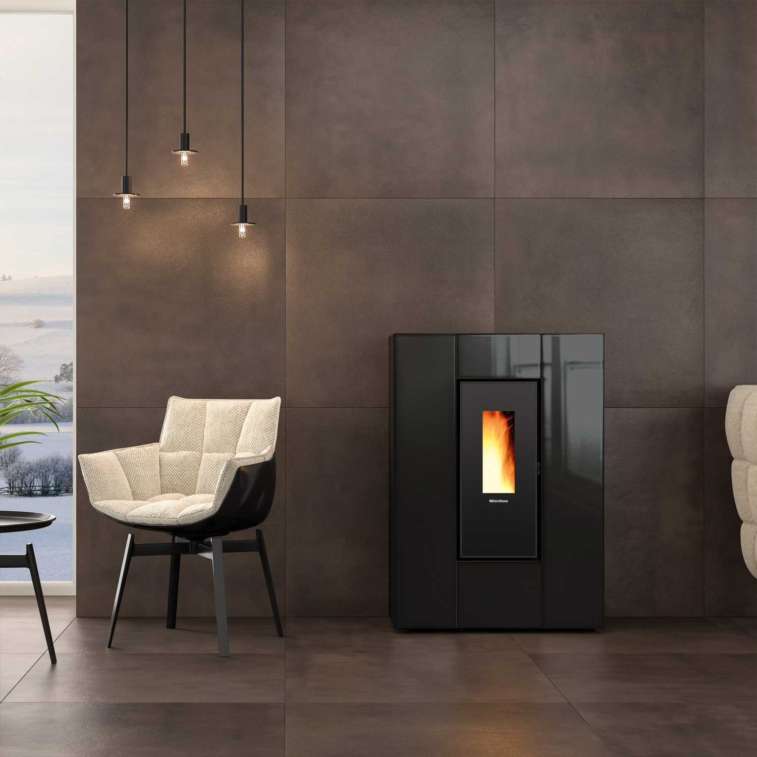 Extraflame Marilena Plus AD poêle à granulés Crystal noir-anthracite