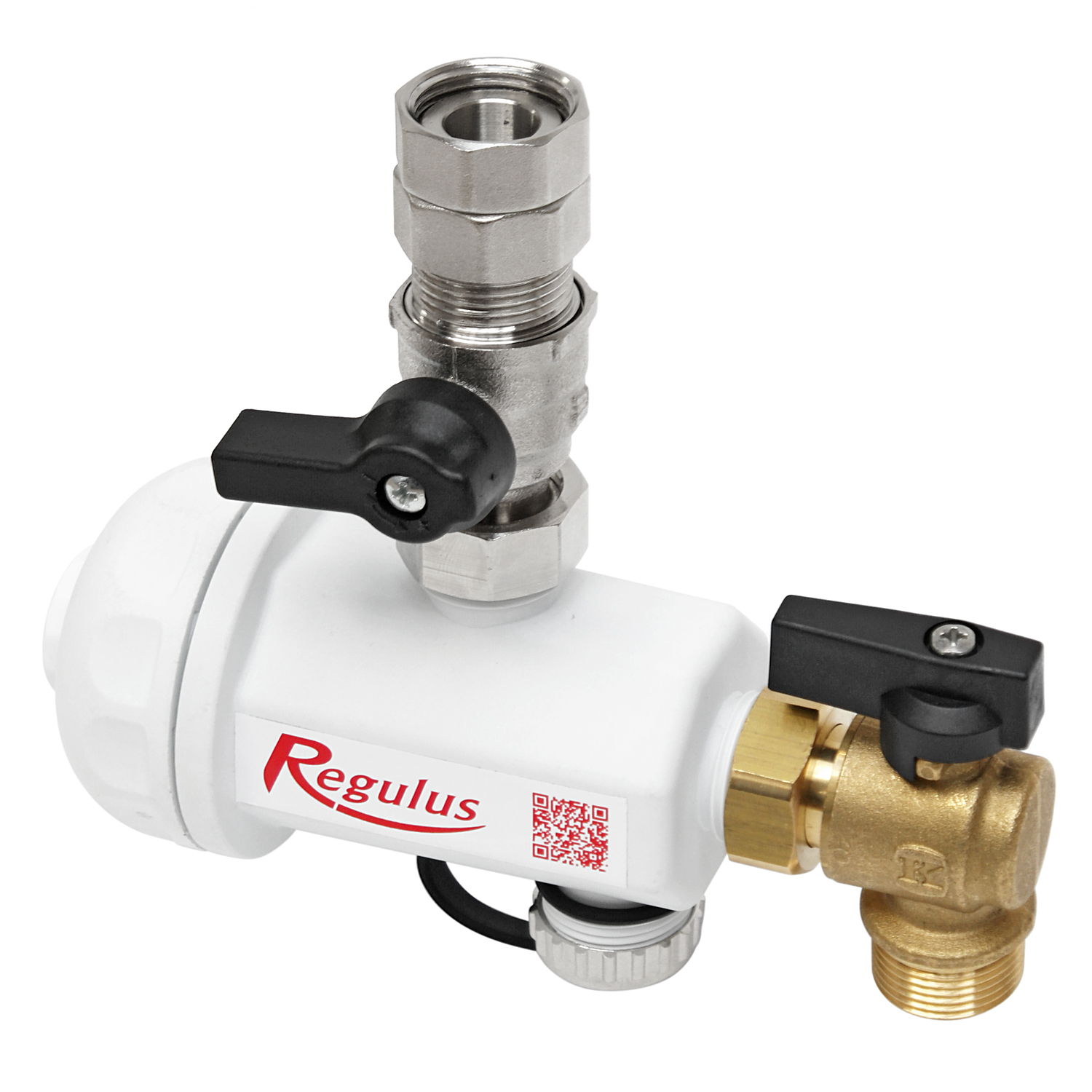 Regulus 3/4" Filtre magnétique PK, filtre composé d'un réservoir, d'un aimant et de vannes à bille pour chaudière à gaz