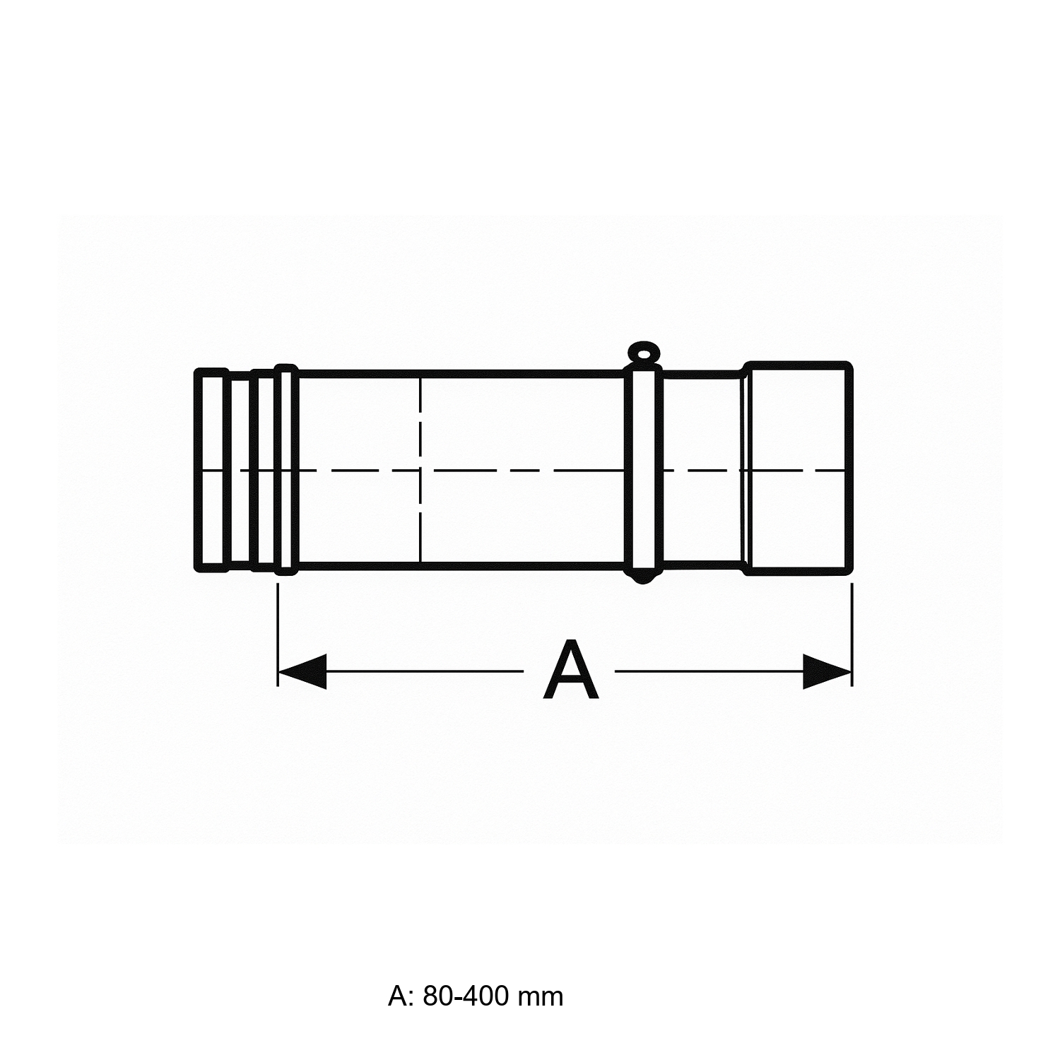 Schiedel PRIMA PLUS élément de compensation de tuyau 80-400mm Ø113 mm FE/FU simple paroi mat