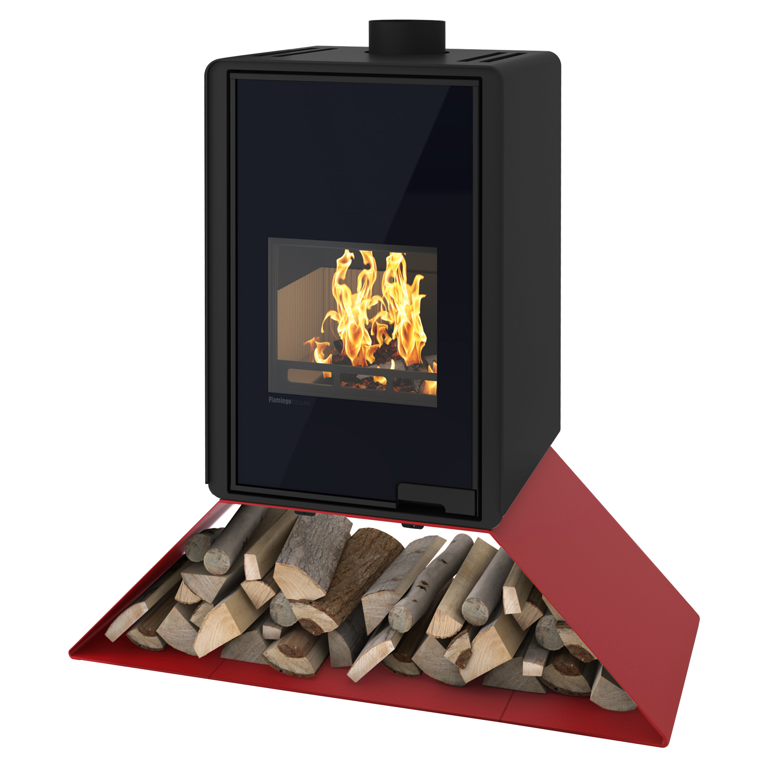 Poêle à bois HS Flamingo Deluxe Senai Rouge