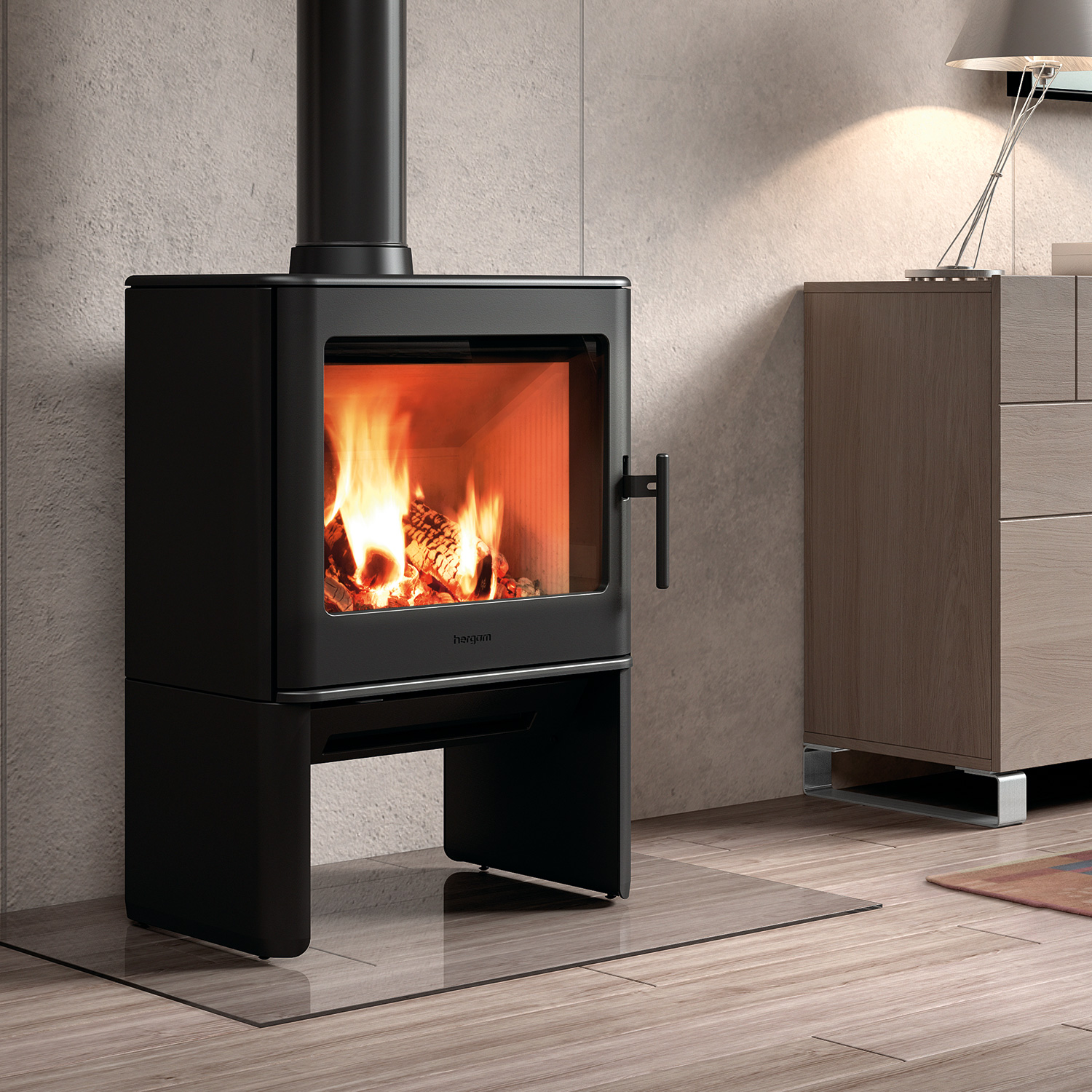 Poêle à bois Hergom E40 en fonte noire