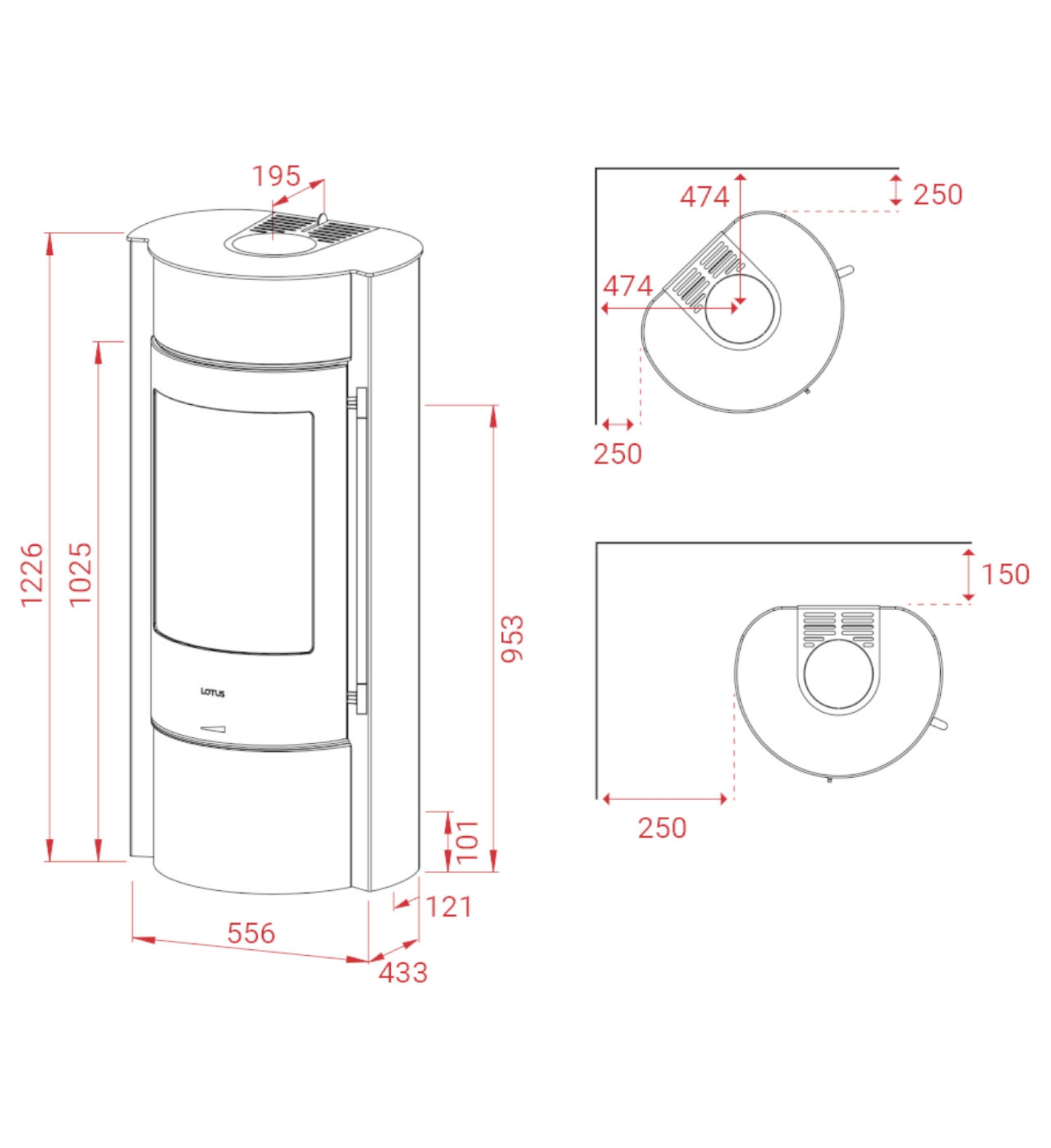 Lotus Prestige MST poêle à bois gris