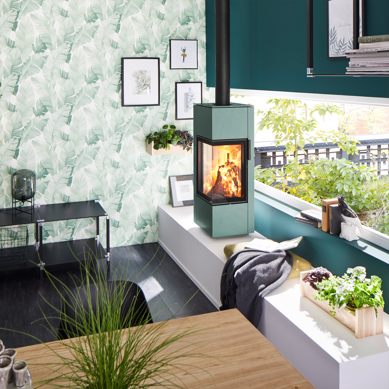Spartherm Piko S poêle à bois en acier turquoise