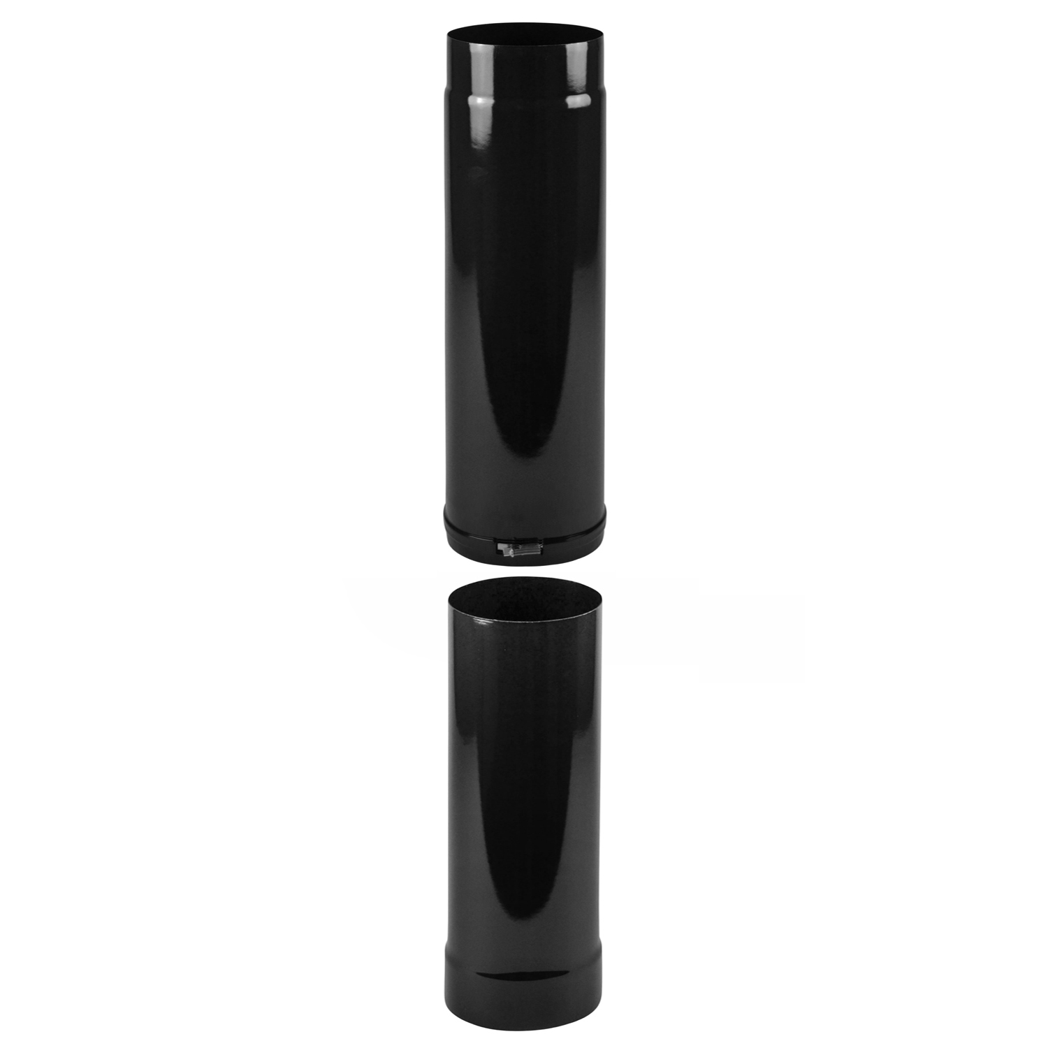 Tube de raccordement / Tuyau de poêle émaillé 130 mm - Tube télescopique noir