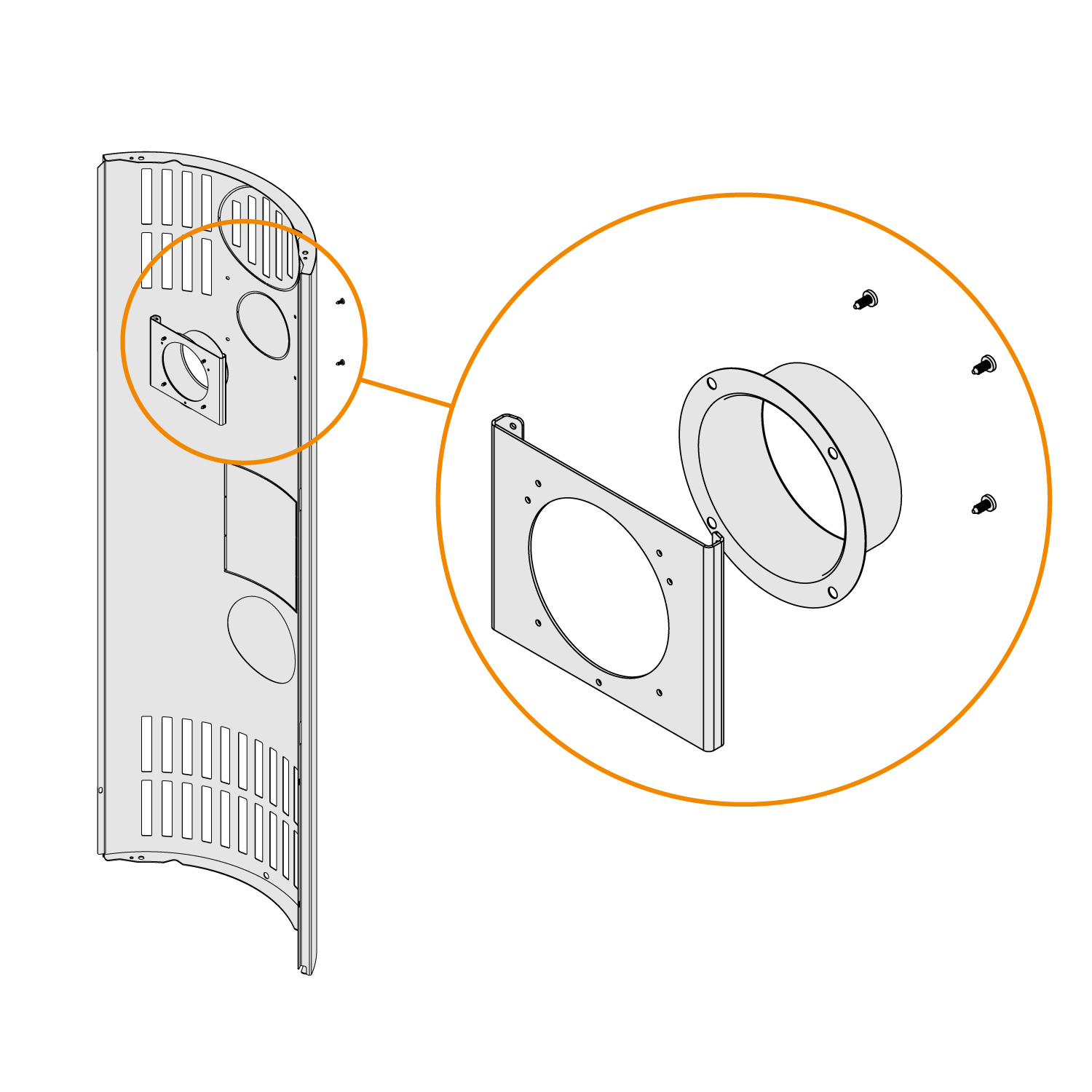 Edilkamin embout pour la canalisation d'air chaud pour les modèles Tally à air pulsé.